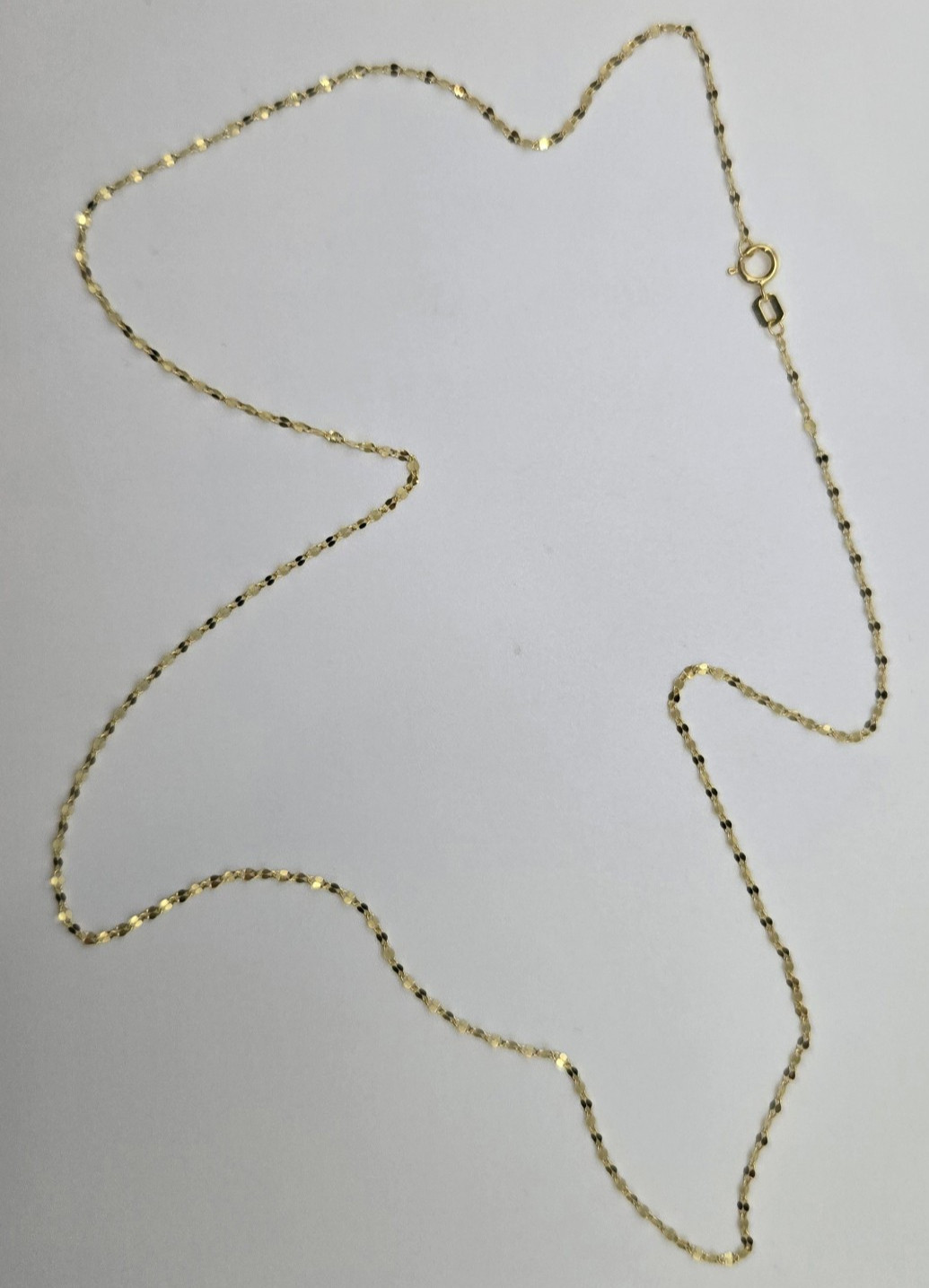 New Solid 10k Yellow Gold Mirror Link 1.5mm 24inch Chain Necklace, Italy
