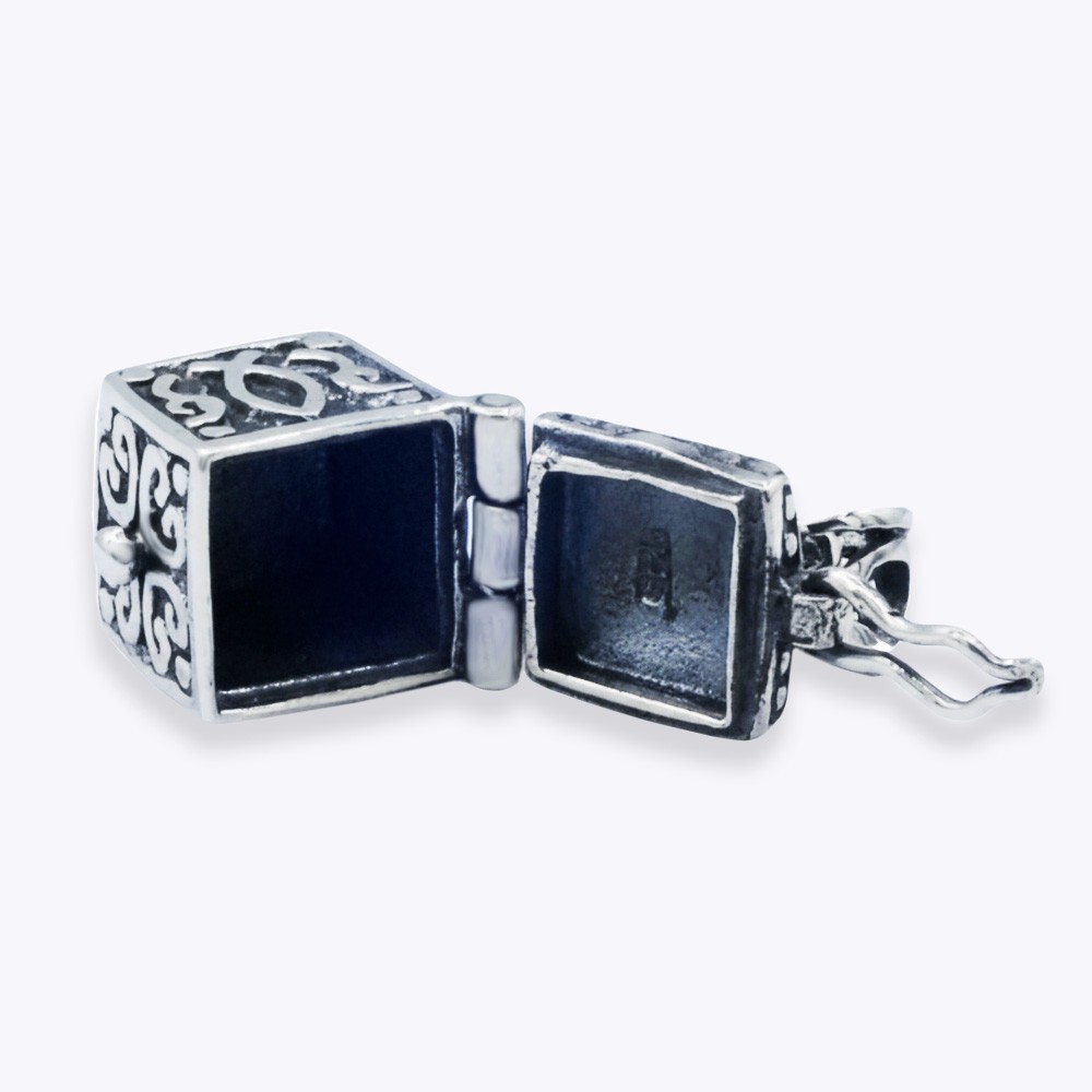 SOLID Sterling Silver Treasure Box Locket Necklace | Vintage Keepsake