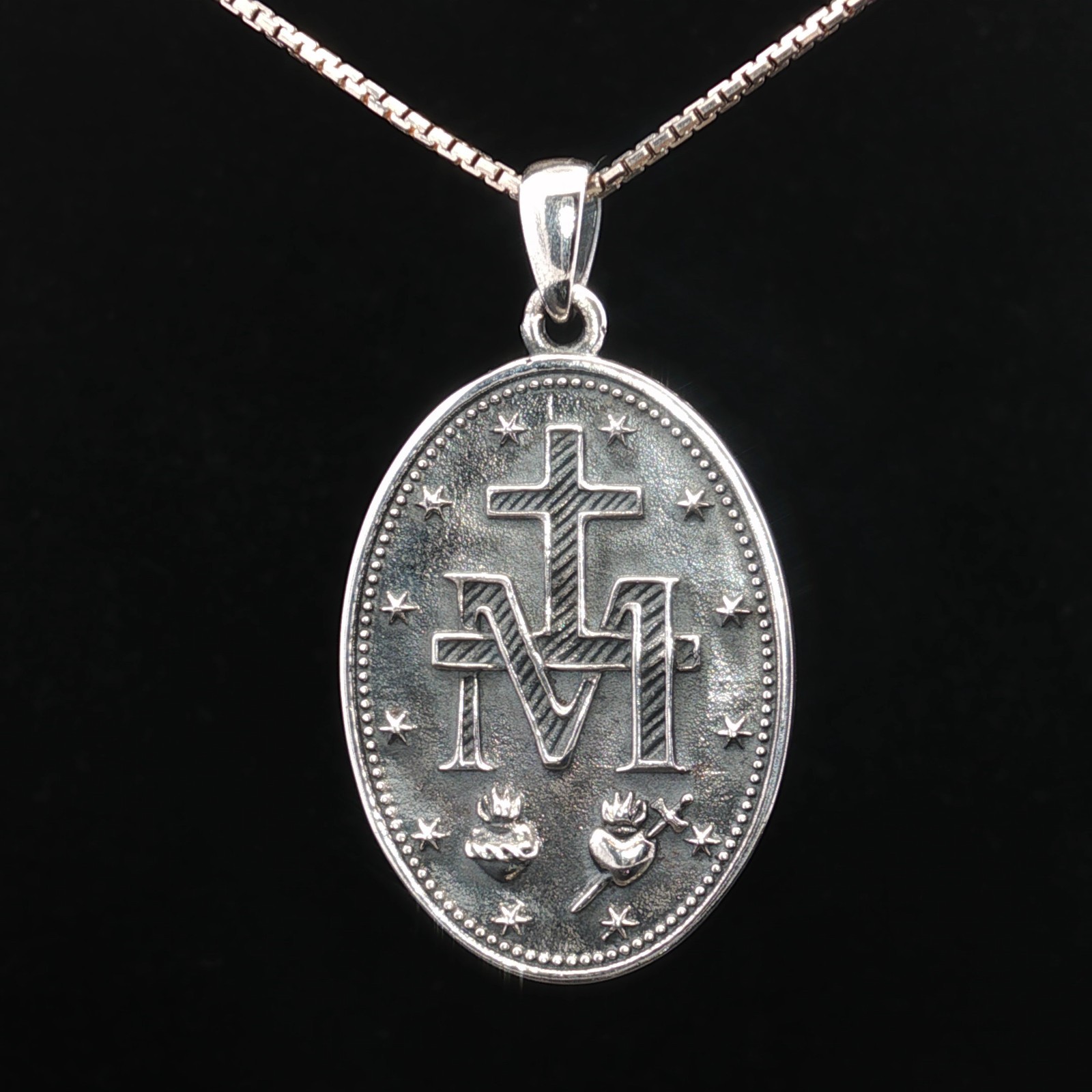 925 Sterling Silver Two-Sided Our Lady of Guadalupe Necklace