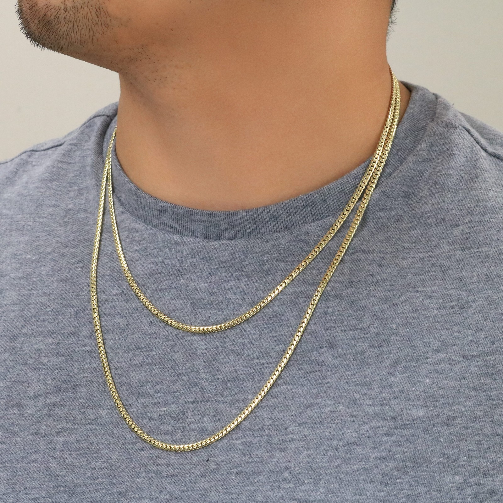 10K Yellow Gold Solid 3.5mm Miami Cuban Link Chain Necklace Mens Women 16″- 30″