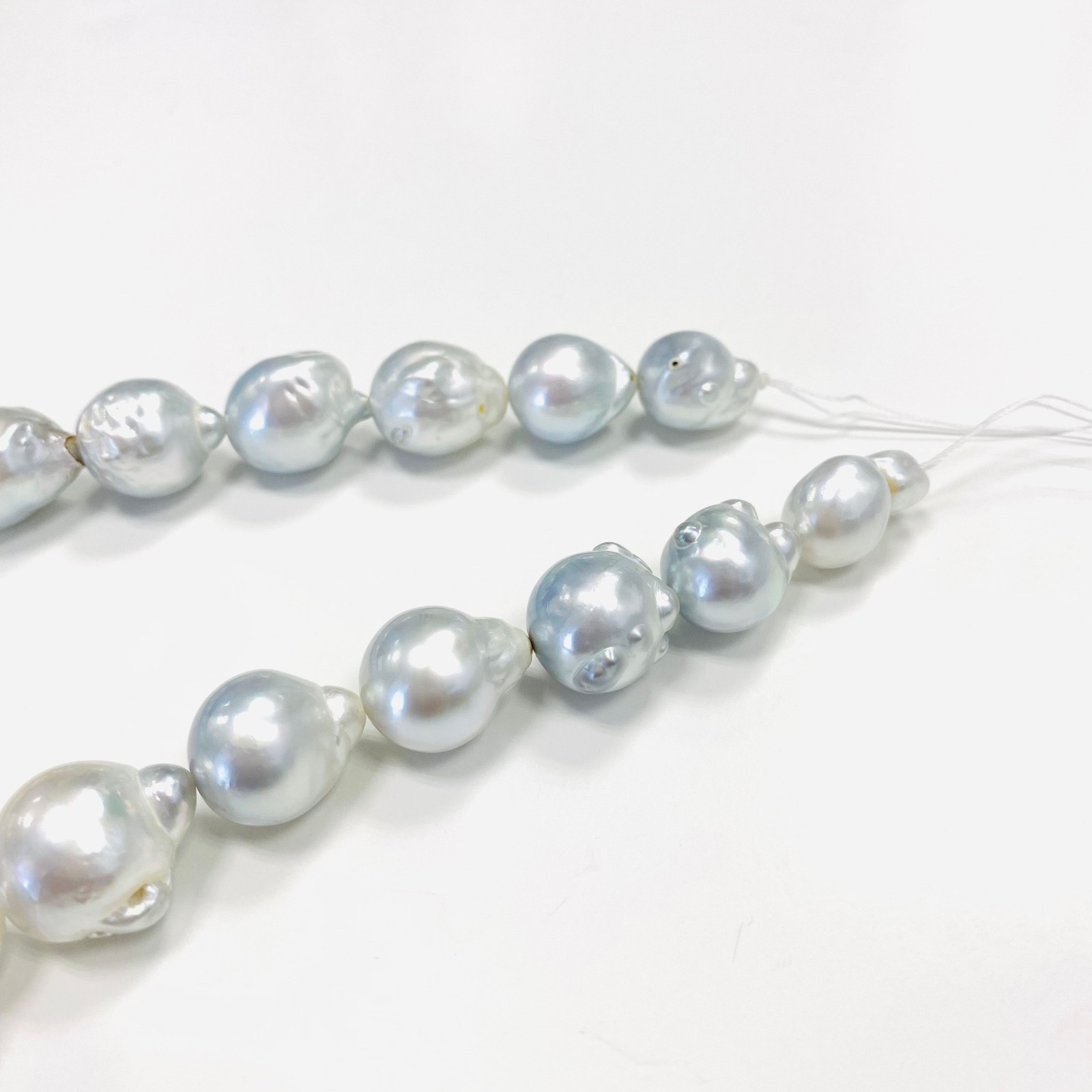 White South Sea Pearl Necklace Loose Strand 12mm to 19mm Large Baroque Pearls