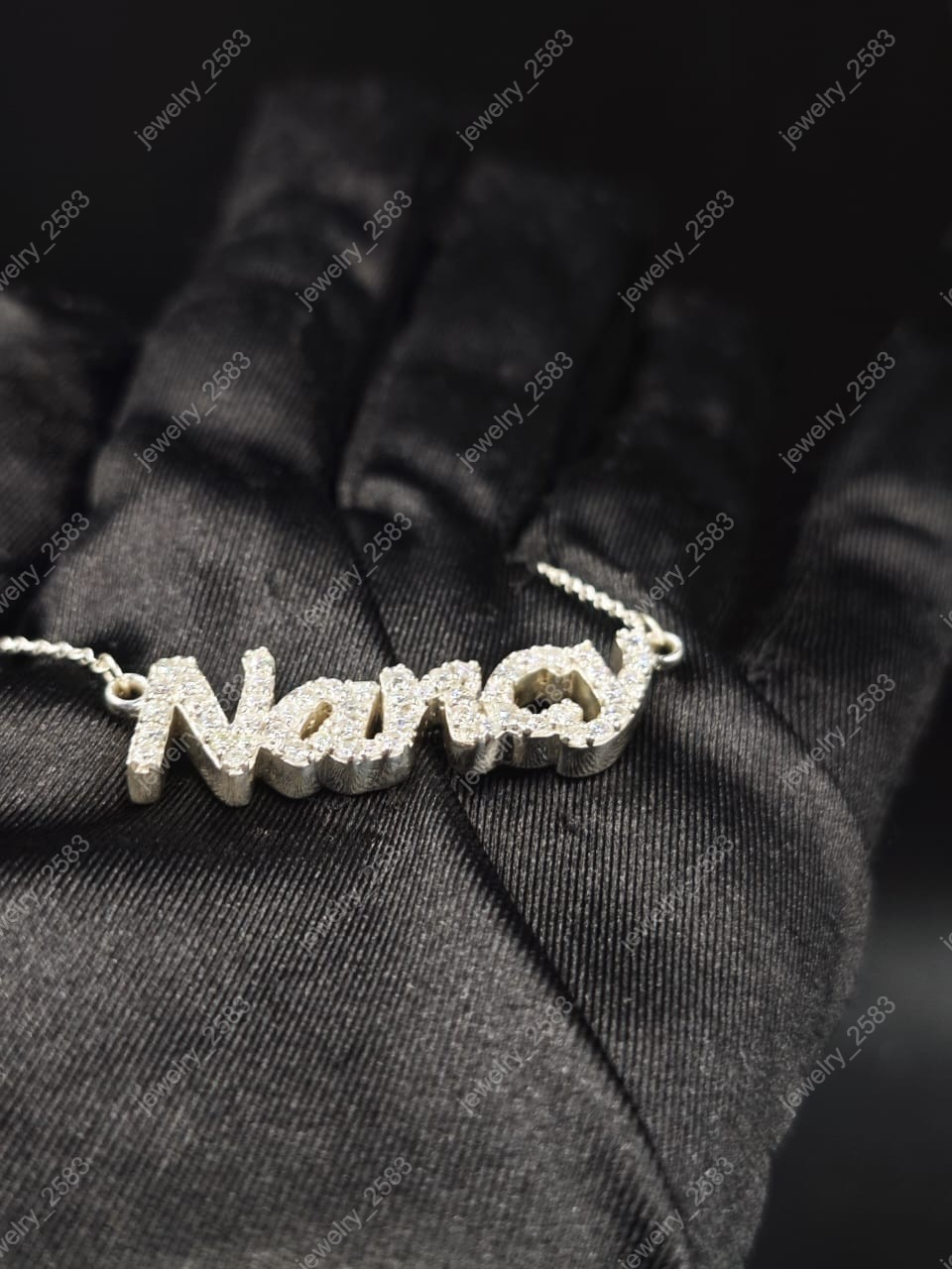 CHRISTMAS GIFT Womens Certified Natural Diamond Engraving Pendant 18″ Chain 925S