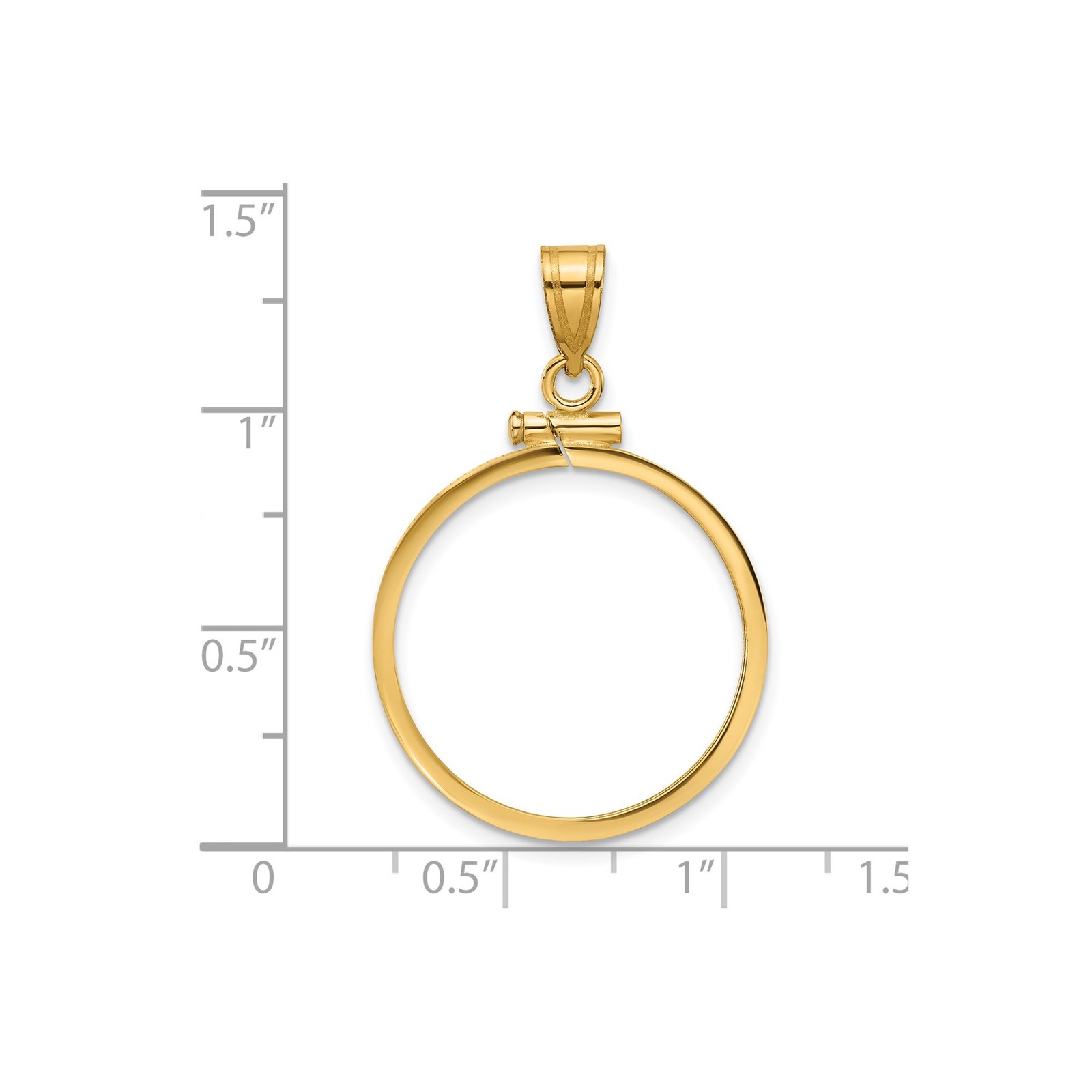 1/4 oz $10 American Gold Eagle Coin Bezel 22mm Reeded Prong 14k Yellow Gold