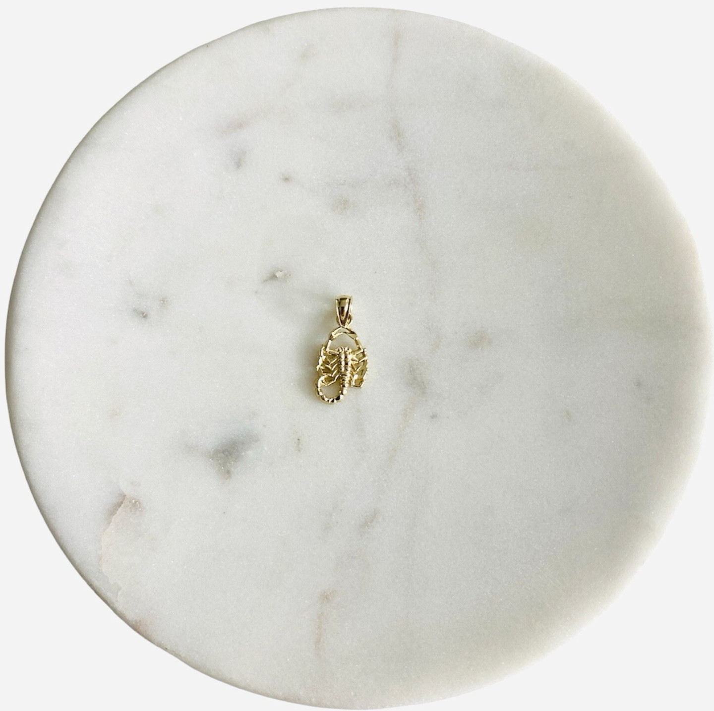14k Solid Gold Scorpion 20mm x 9mm Pendant -14k Gold Zodiac Sign Scorpio-PT1587