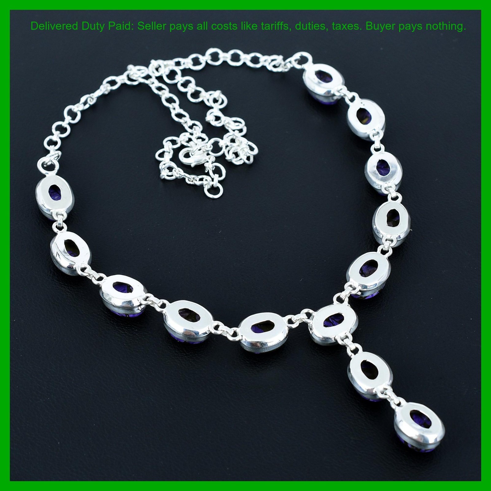 Valentines Deal 925 Silver Copper Charoite Stone Chain Third Eye Chakra Necklace
