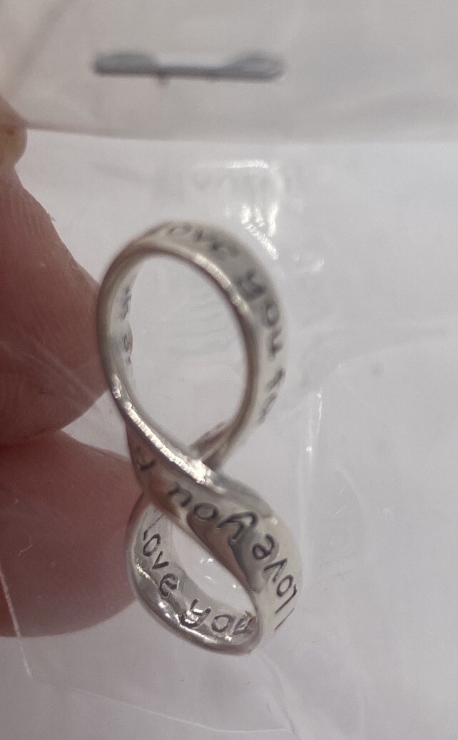 Silver “I Love You Forever” Infinity Pendant Necklace 18″in Chain NEW