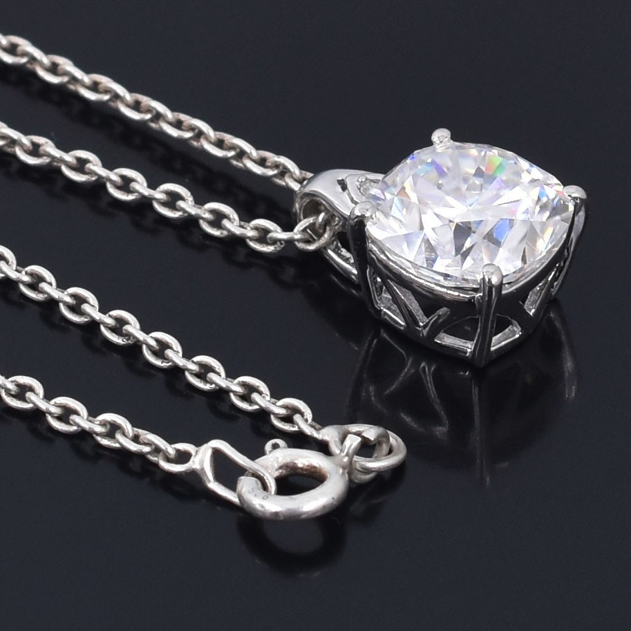 Amazing 4.59 Ct VVS1 Certified Diamond Solitaire necklace-FREE Diamond Studs