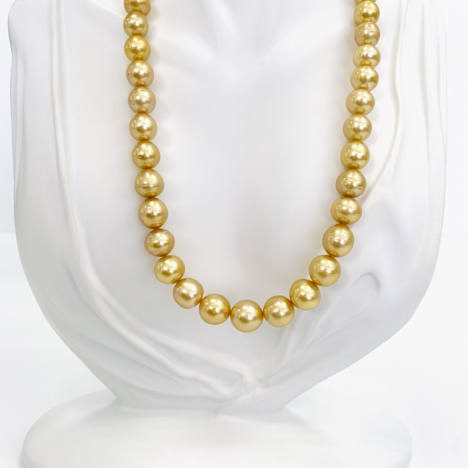 Golden South Sea Pearl Necklace Loose Strand 8-11mm Ovals Medium Gold Hi Luster