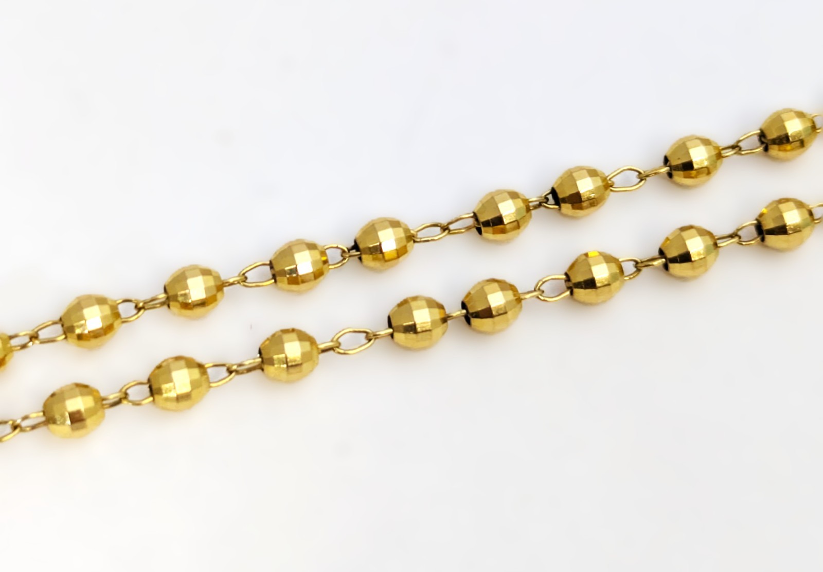 18K Gold Disco Ball Chain, 16-1/2” Long