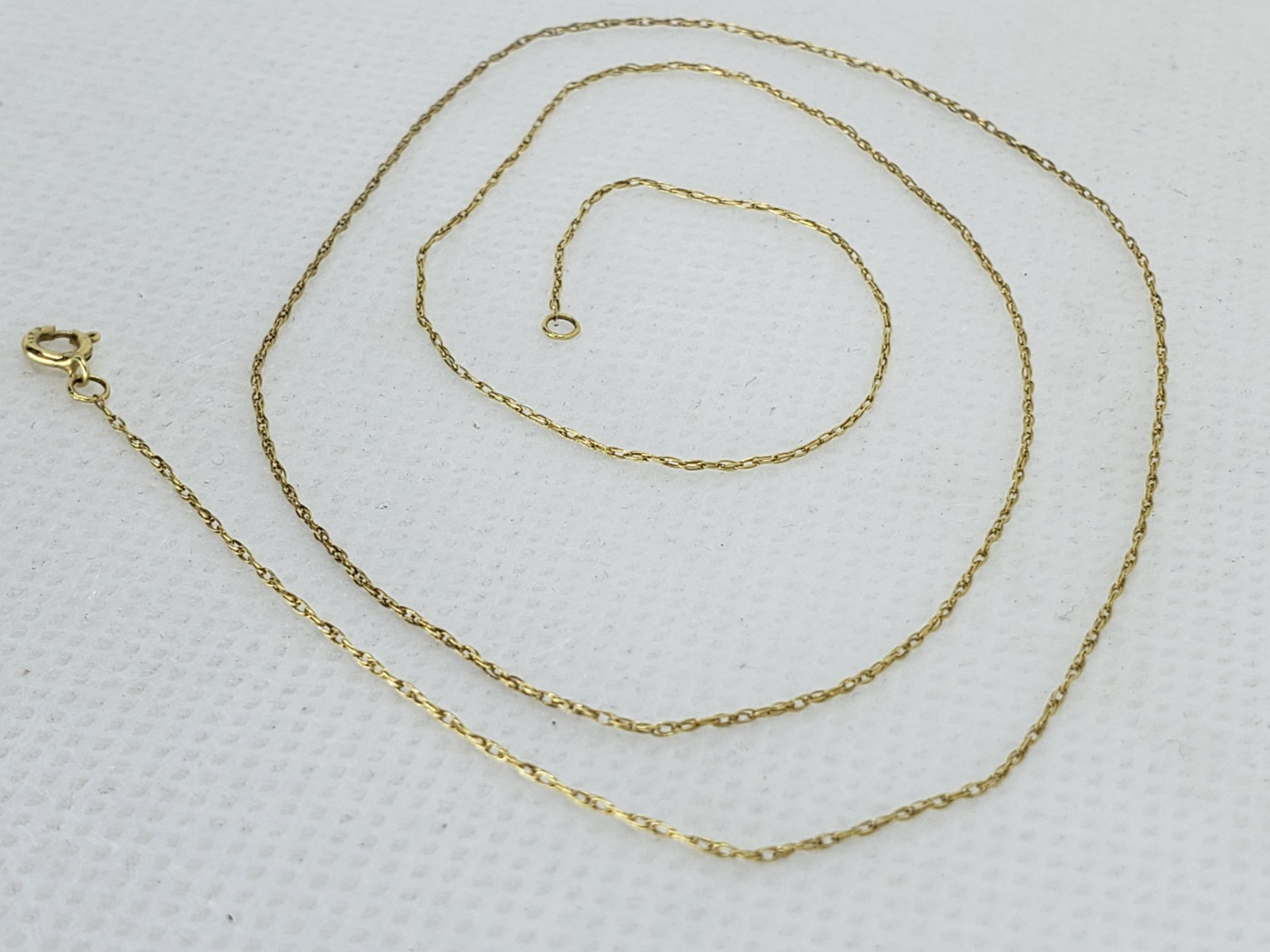 Estate Real 10K Yellow Gold 1mm Loose Rope Chain Necklace 18″ Inch 0.4g Delicate