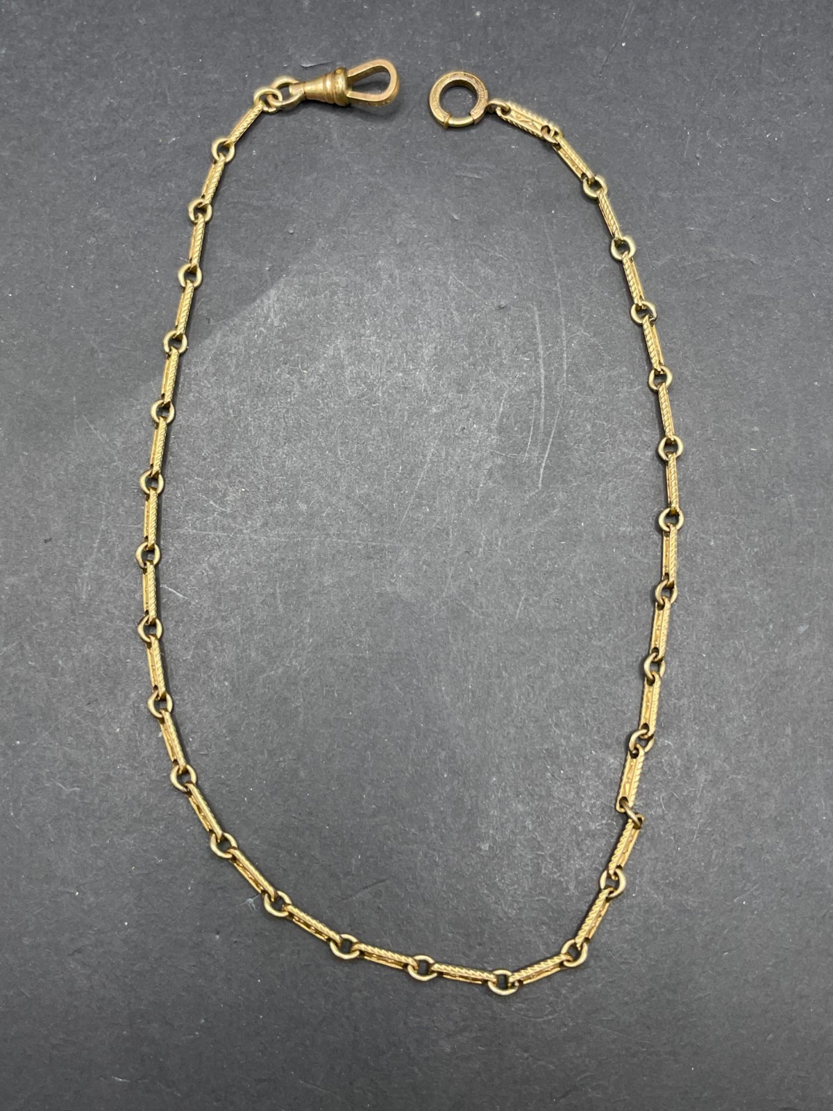 Vintage Signed 1/20 12K Gold Filled Bar Link Chain Necklace Size 12.5″