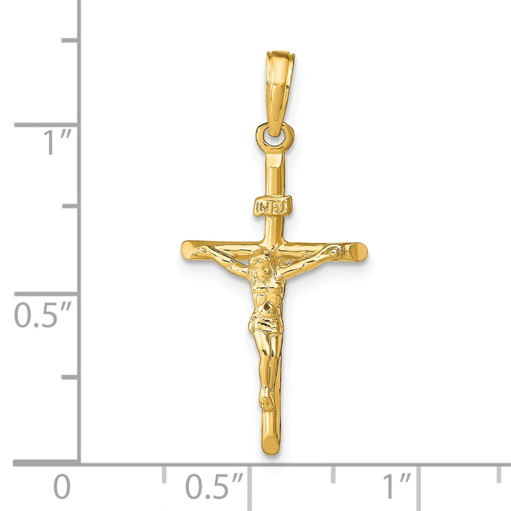 10K / 14K Yellow Gold Stick Style Crucifix Pendant