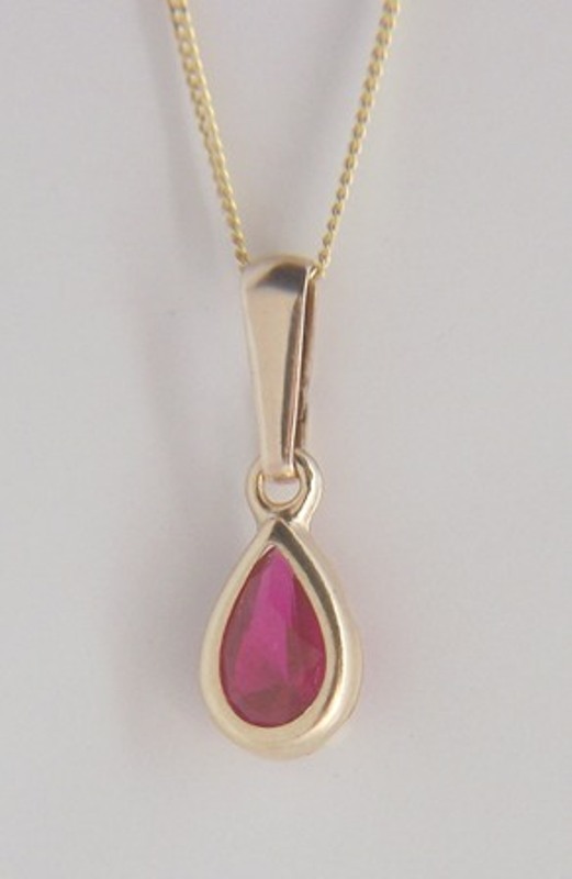 9ct Gold Ruby Pendant Charm Bday Anniversary X’mas GIFT BOX SOLID 9K Bargain