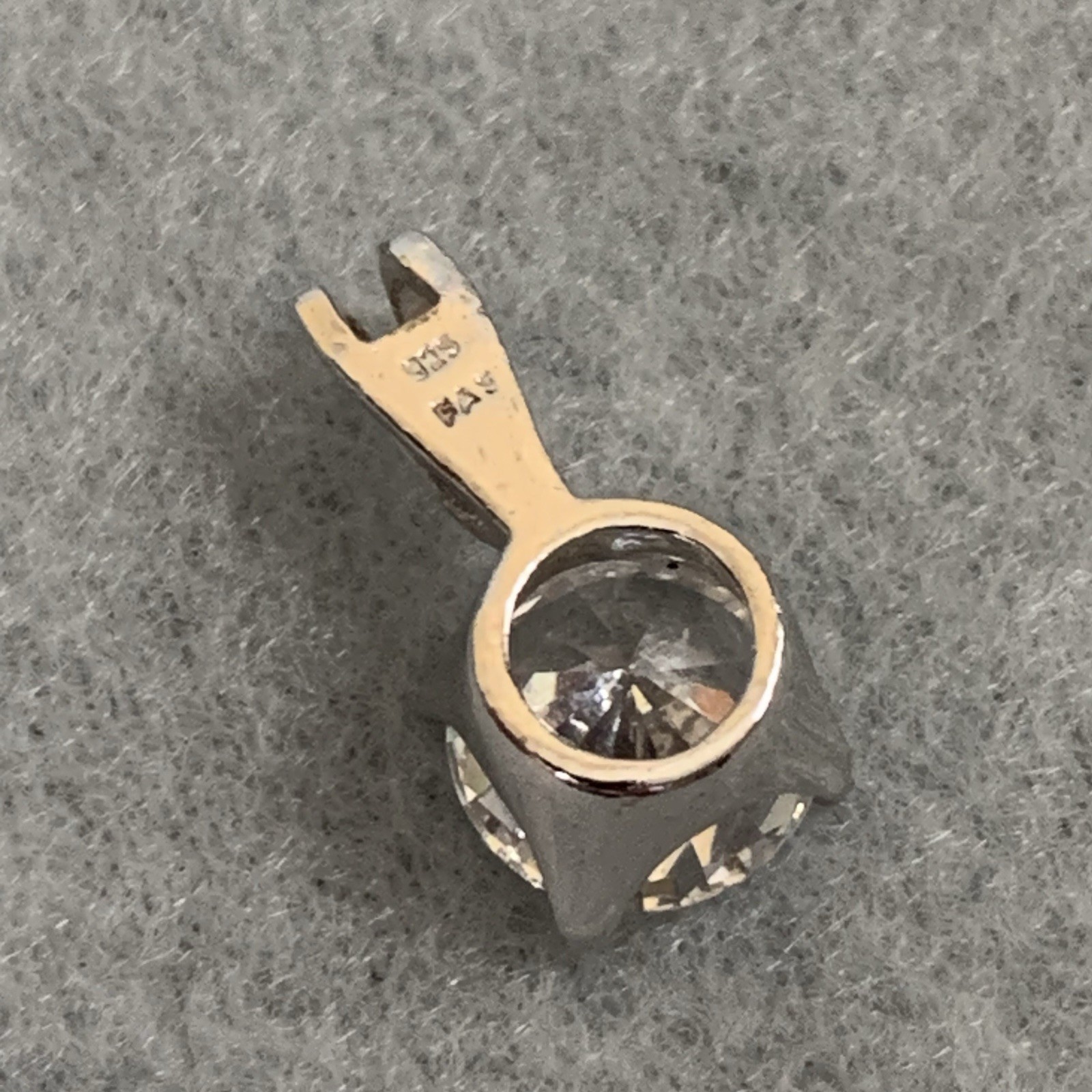 925 FAS Sterling Silver Solitaire Pendant Round Cut Clear CZ Minimalist Charm