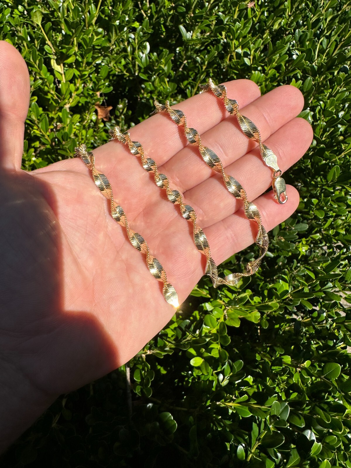 Real 14k Yellow Gold Vermeil 925 Silver 6mm Loose Singapore Rope Chain Necklace