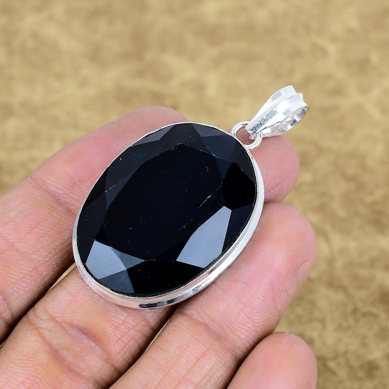 Natural Iolite Gemstone Pendant 925 Sterling Silver Oval Jewelry For Anniversary
