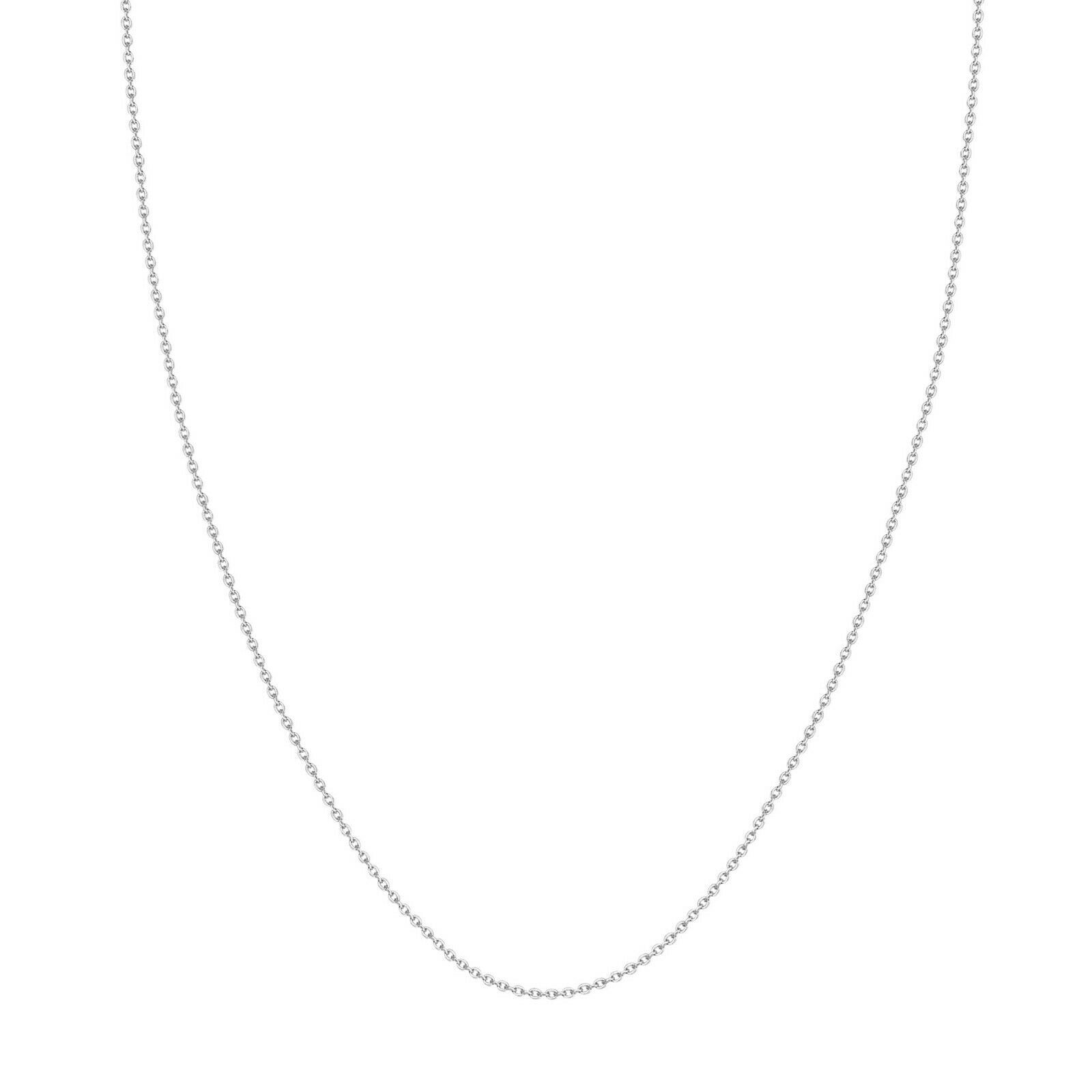 0.65mm Diamond Cut Cable Chain Necklace Real Solid 14K All White Gold