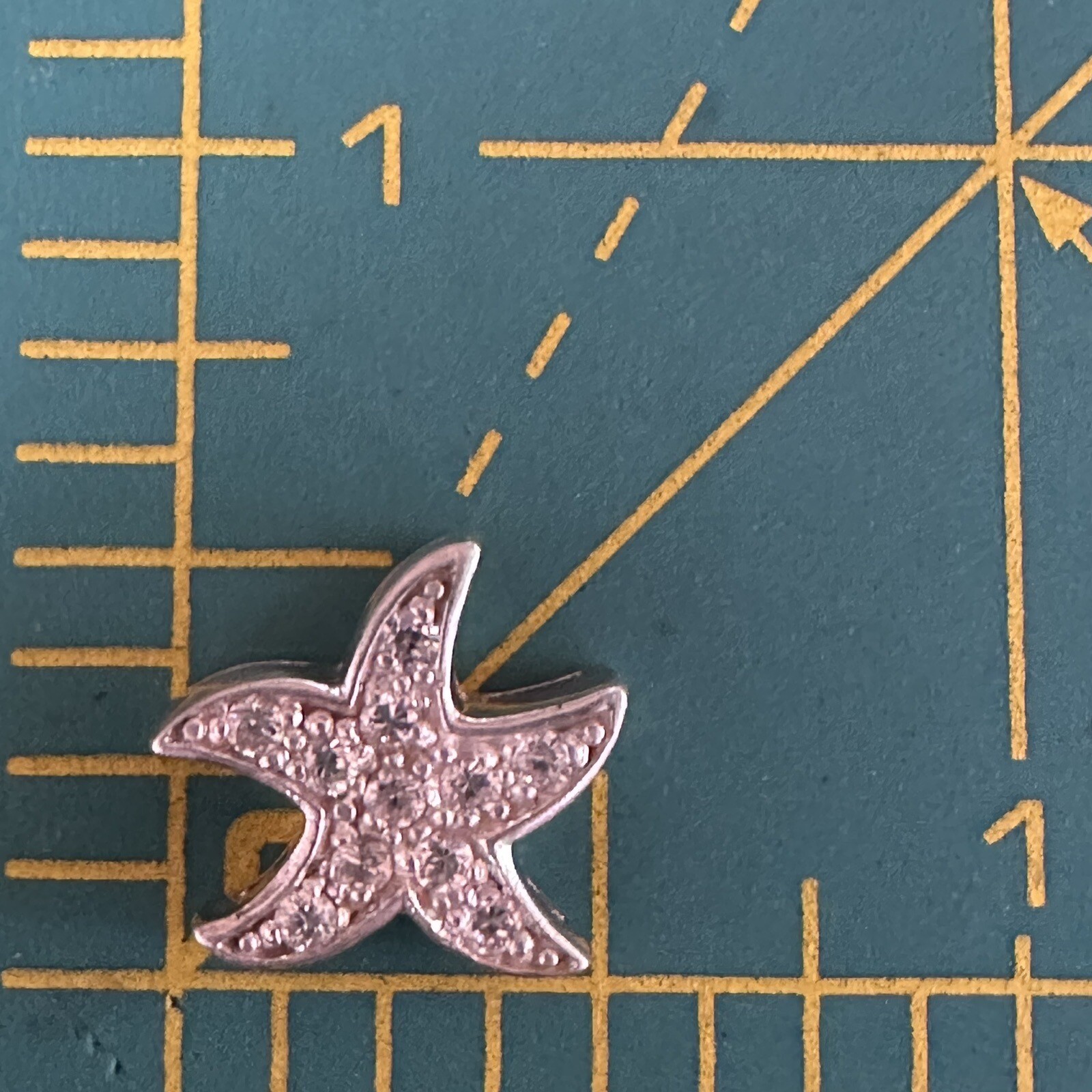 Sea Tiny Starfish Slide Pendant Star Clear Crystal 925 Watson Sterling Silver