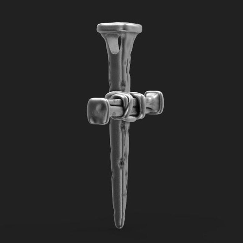 9.5g Cross Of Nails Christianity Pendant Real 925 SOLID STERLING SILVER Pendant