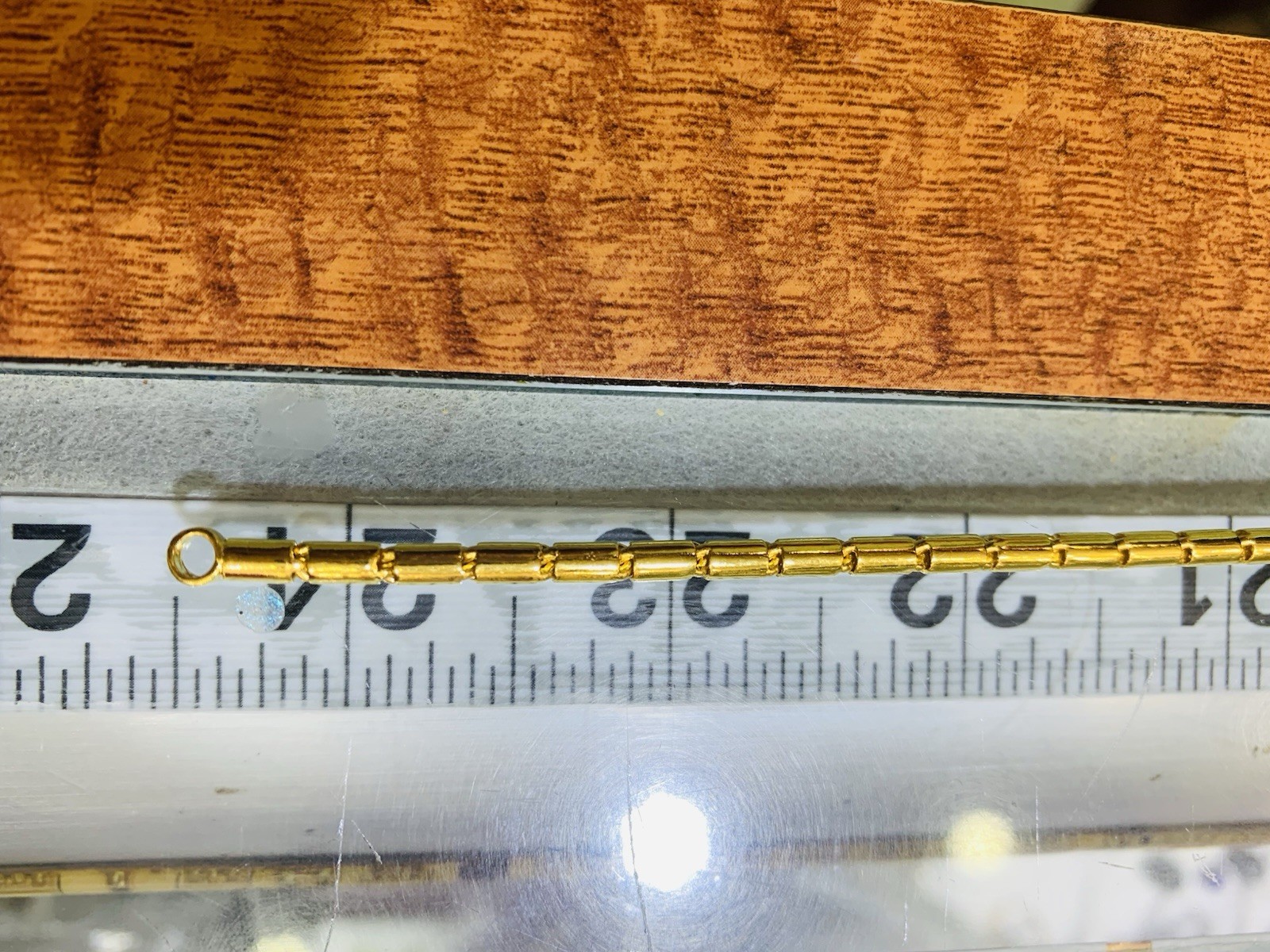 Handmade 24K Solid Yellow Gold Flexible Bar Link Necklace24.5Inches 35.60GM(2.9m