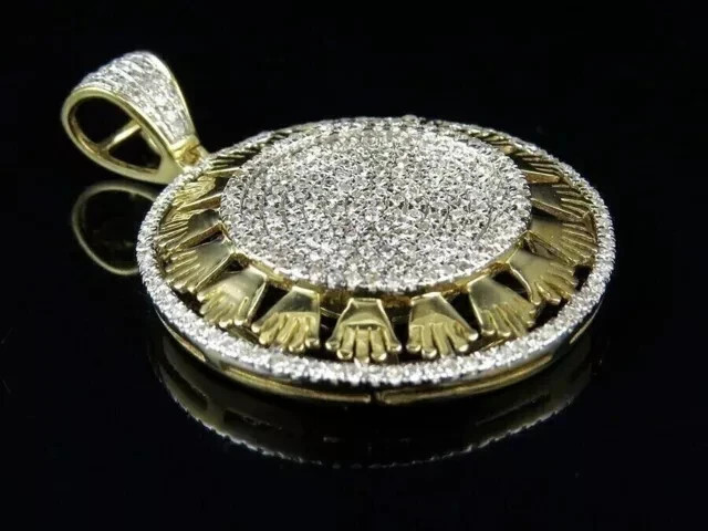 14K Yellow Gold Plated 1.70Ct Round Lab Created Diamond Unisex Teardrop Pendant