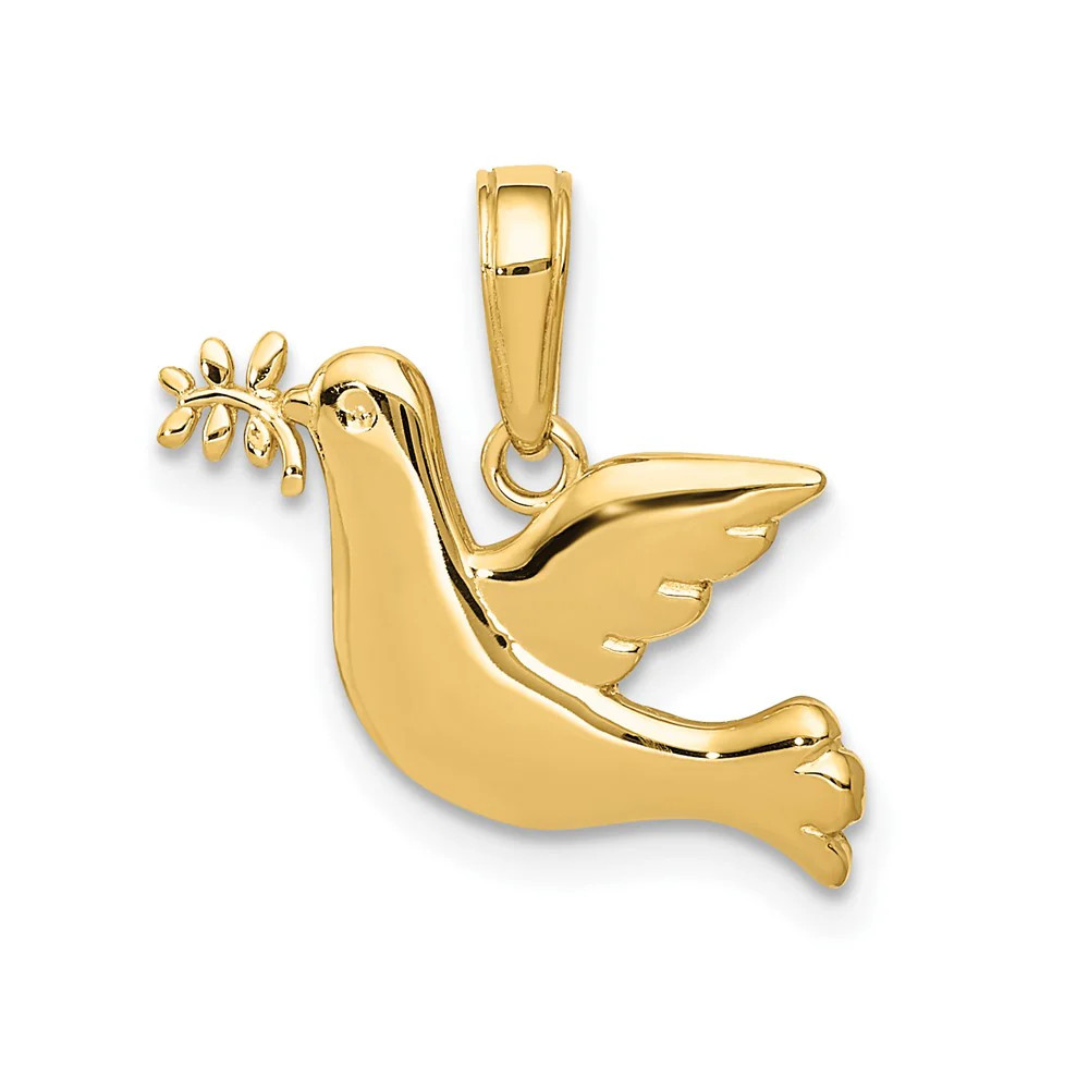 10K / 14K Yellow Gold Polished Dove Charm