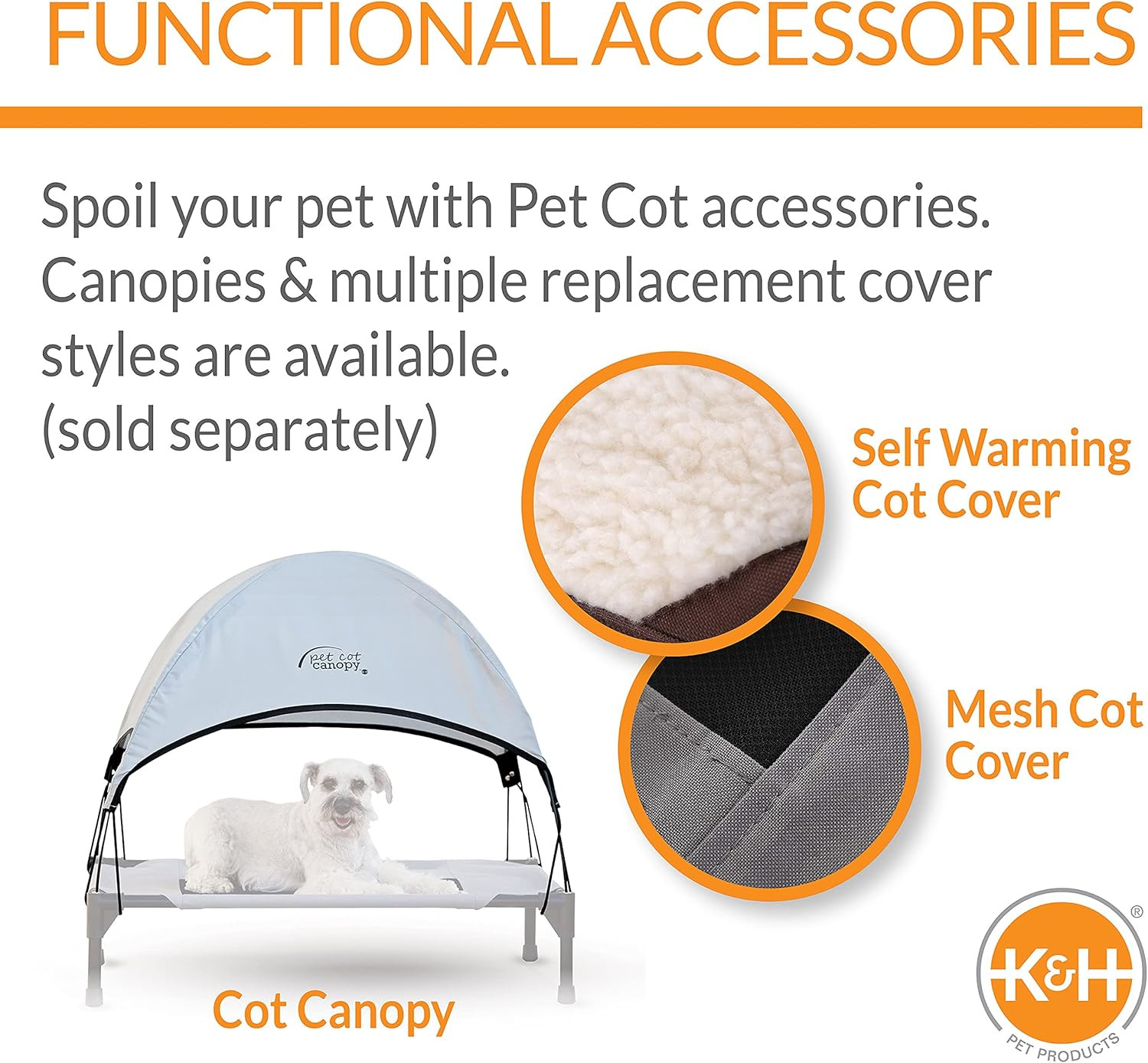 Outdoor Elevated Dog Cot, Breathable Cooling Elevated Cot Hammock Pet Bed for La