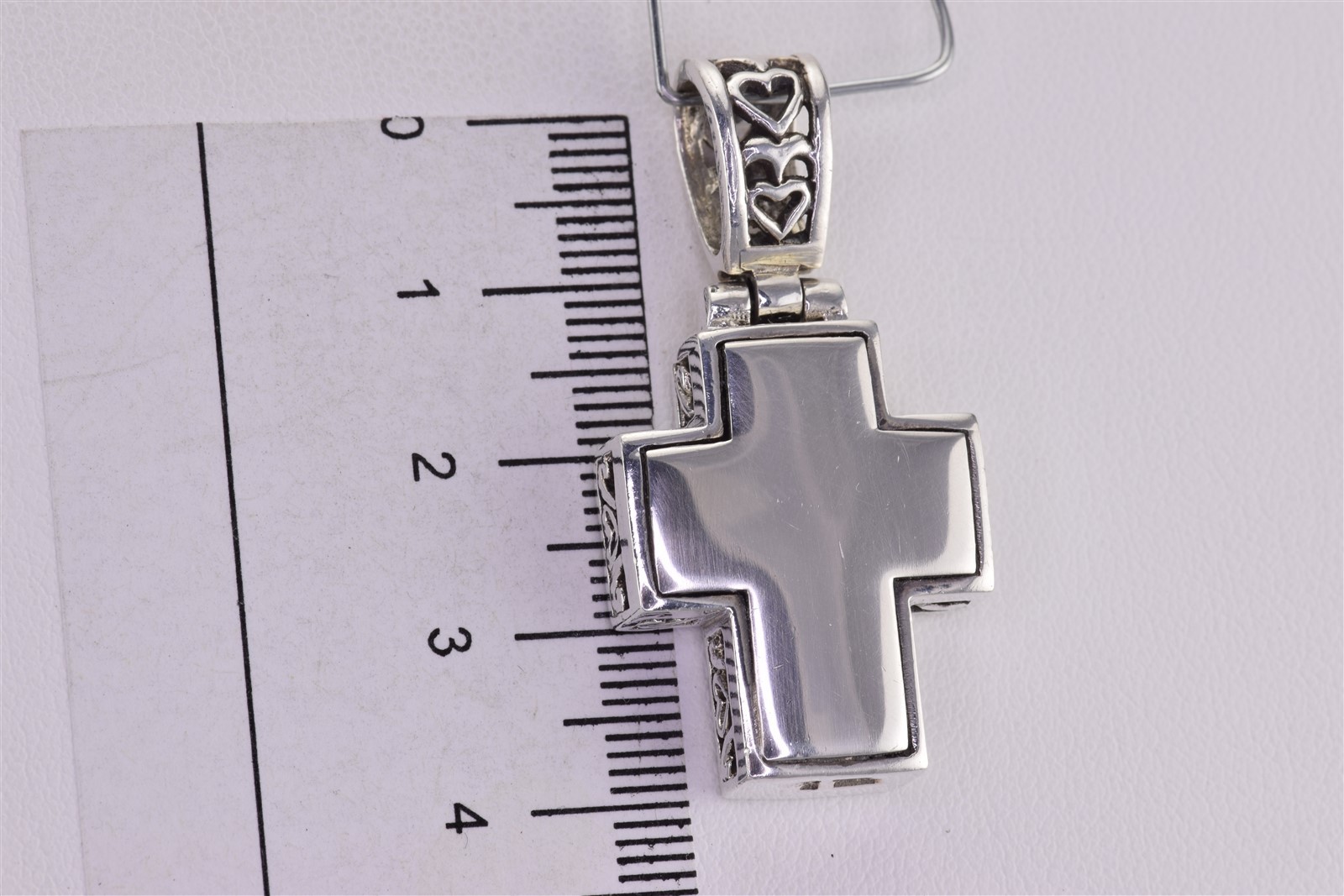 Sterling Silver 26mm x 21mm Boxed Heart Scroll Heart Statement 925 Pendant 11g