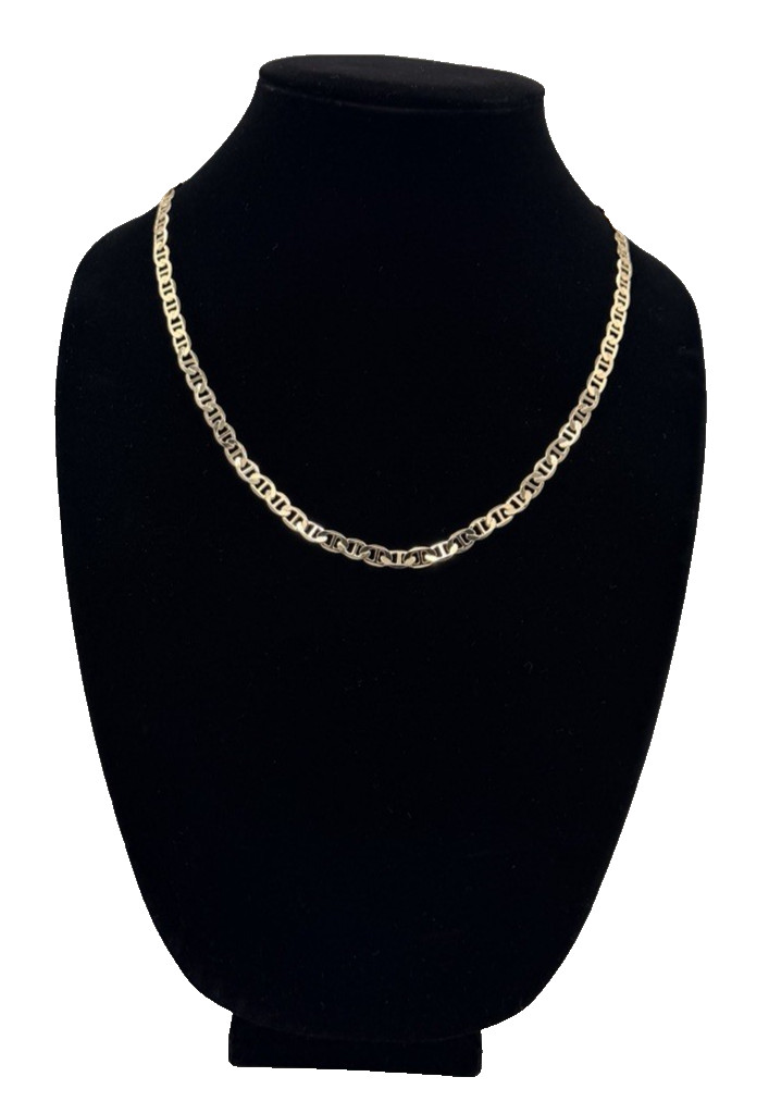 18k Gold Filled Mariner Link Necklace (Solid) 21″ 6mm New
