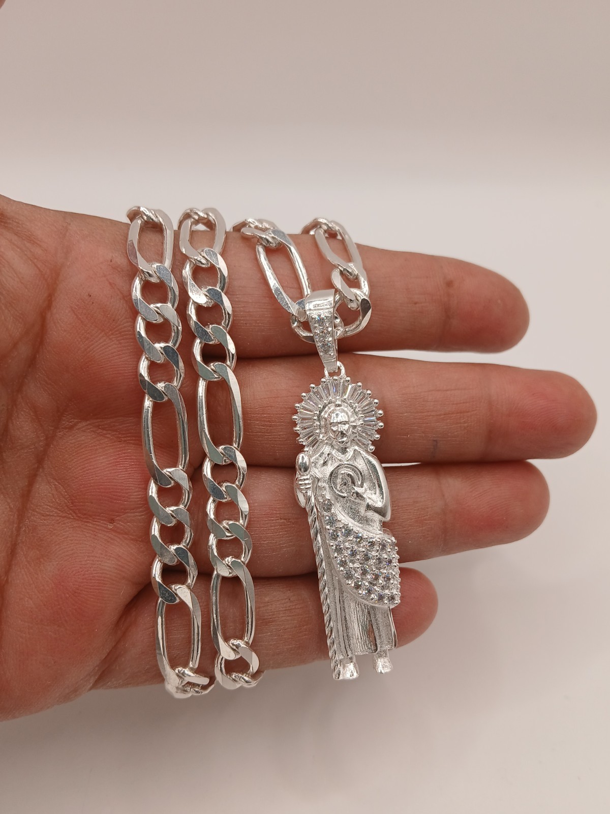 925 Sterling Silver Men’s Women’s BIG St Jude Thaddeus San Judas Tadeo Pendant