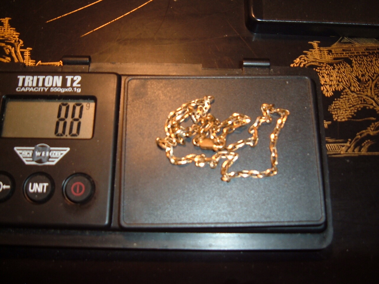 RARE ITALY * 57 AR 14K SOLID GOLD 14 in. LINK CHAIN NECKLACE LOBSTER CLASP 8.8g