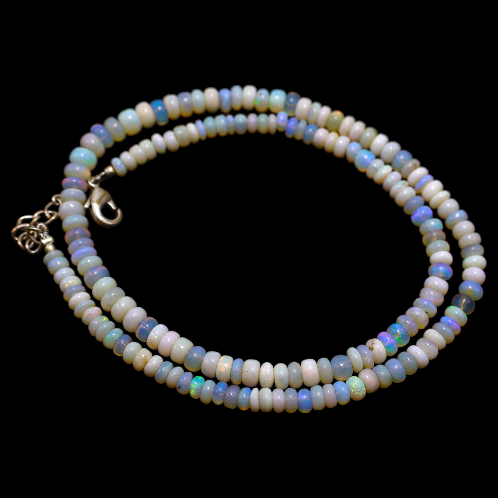 Smooth Multi Color Fire Opal Beaded Not Applicable Rondelle Sister Boho Necklace