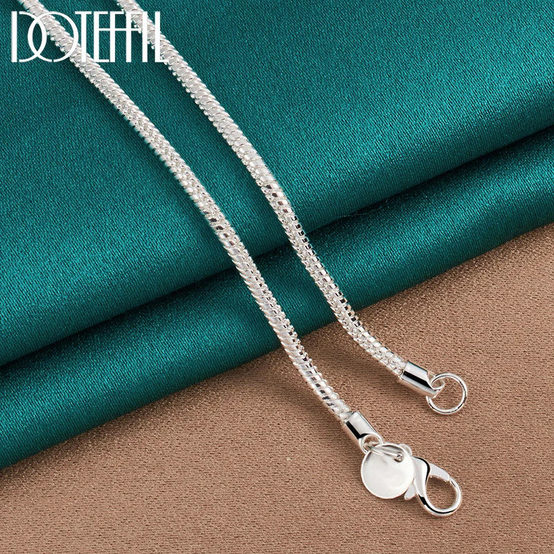 925 Sterling Silver 16/18/20/24/22/24/26/30 Inch 3mm Snake Chain