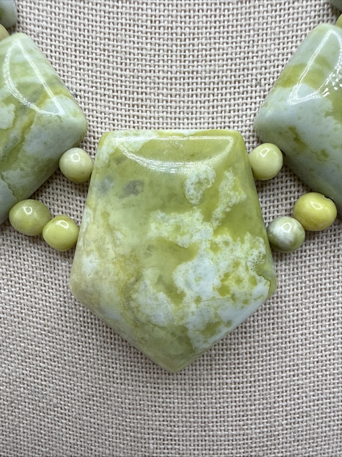 Jay King Natural South African Olive Calcite Sterling Silver Necklace