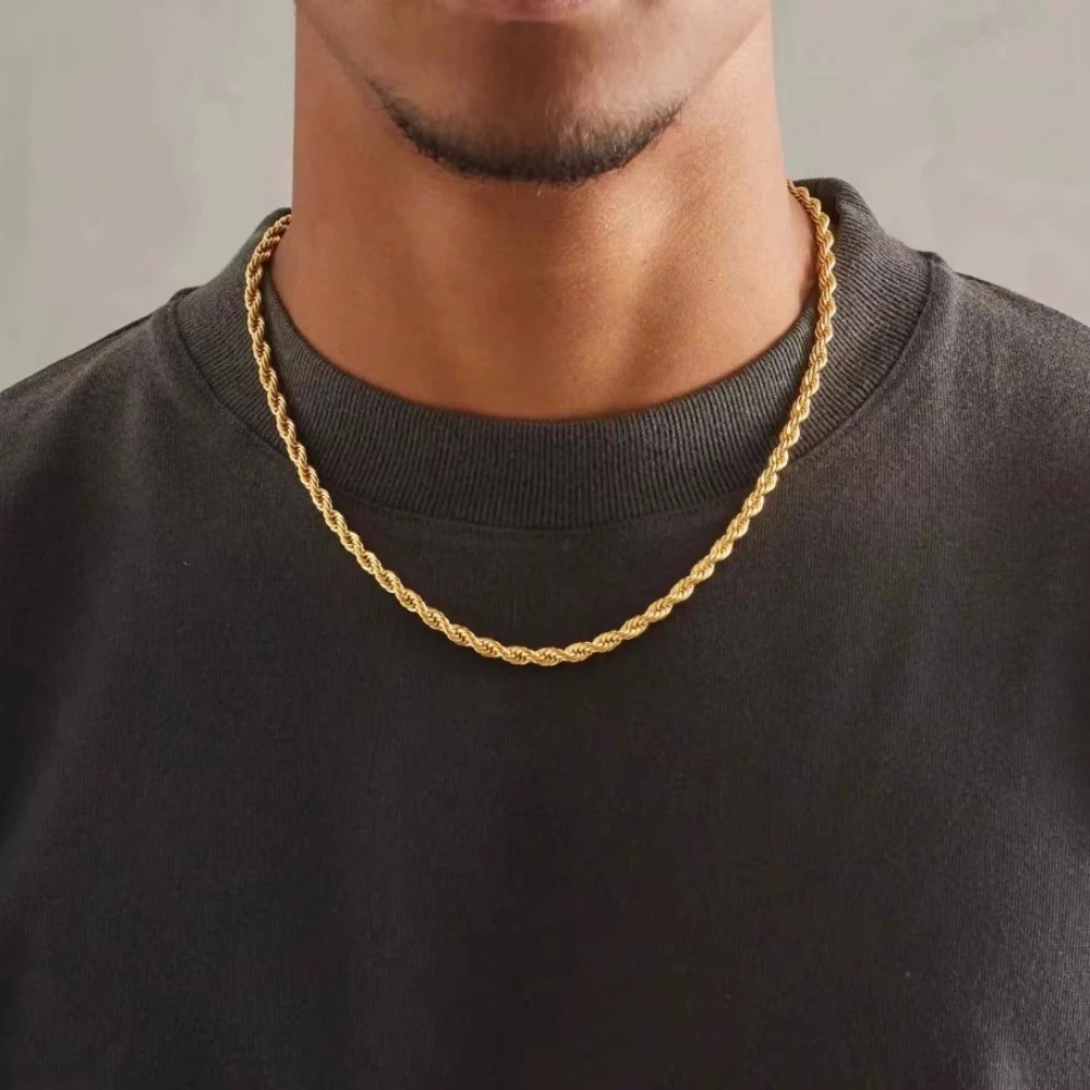 4mm Solid 925 Sterling Silver Italian Rope Chain Necklace Diamond Cut Style
