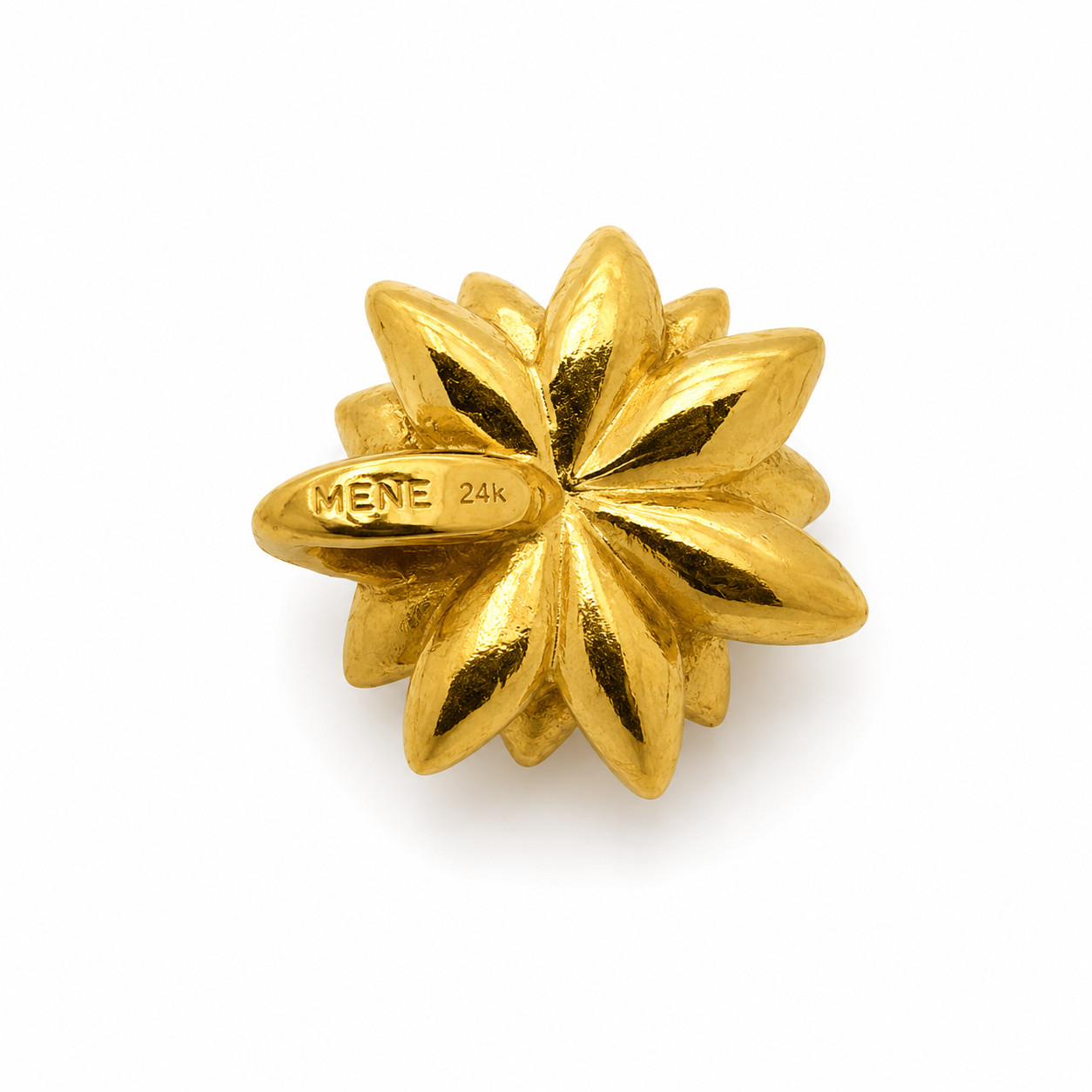 MENE 24K Pure Gold Water Lily Pendant Charm 6.2g w/ Original Box