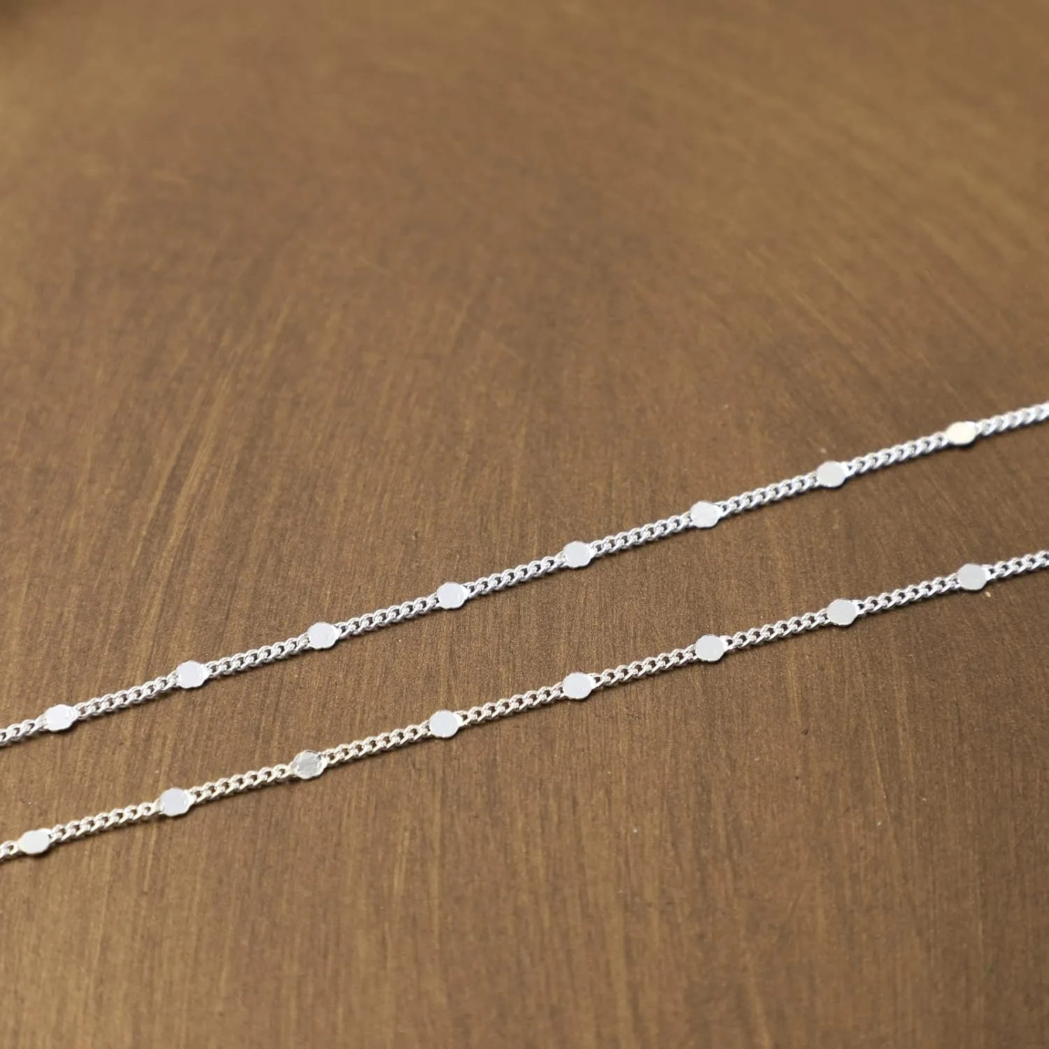 K Gold/Silver Plated Satellite Choker Shining Dots Station Chain Sparkle Chain N