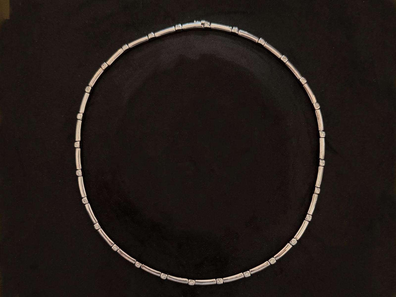 Diamond Link Chain Necklace 18K White Gold 1.02 Carats G-H