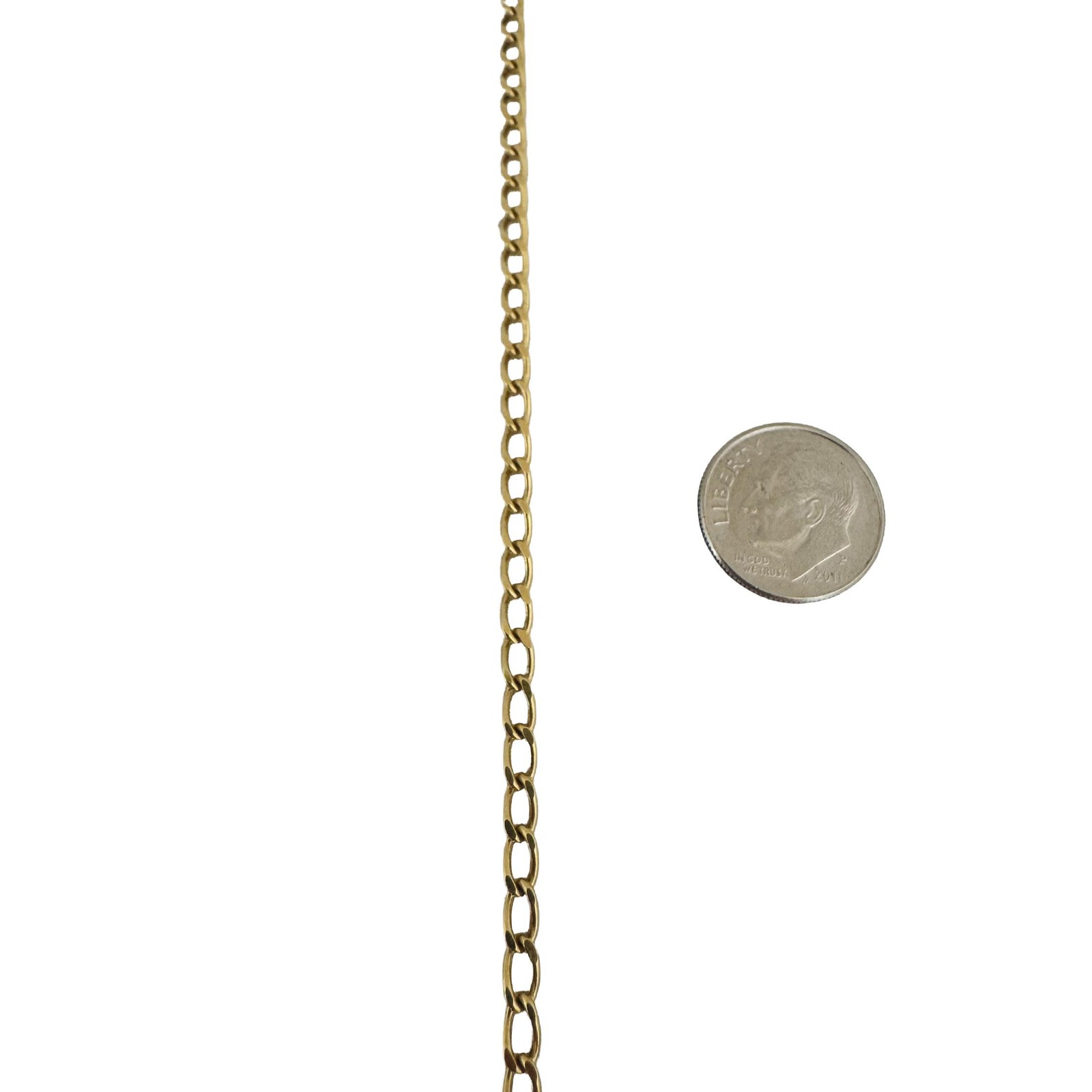 18k Yellow Gold 11.7g Solid Vintage 3mm Curb Link Chain Necklace Italy 20″