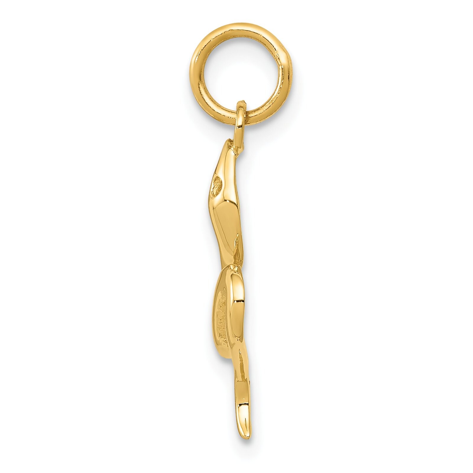 14K Yellow Gold Snake Reptile Charm Pendant Jewerly 21mm x 9mm