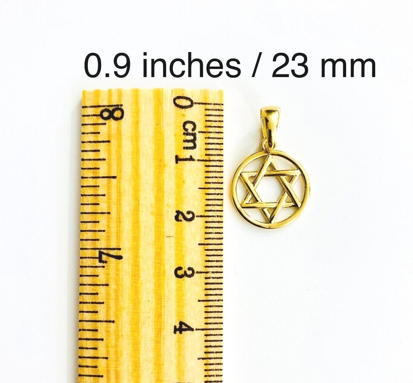 14k Solid Gold Star of David Pendant, 14K Real Solid Gold Star of David- T037