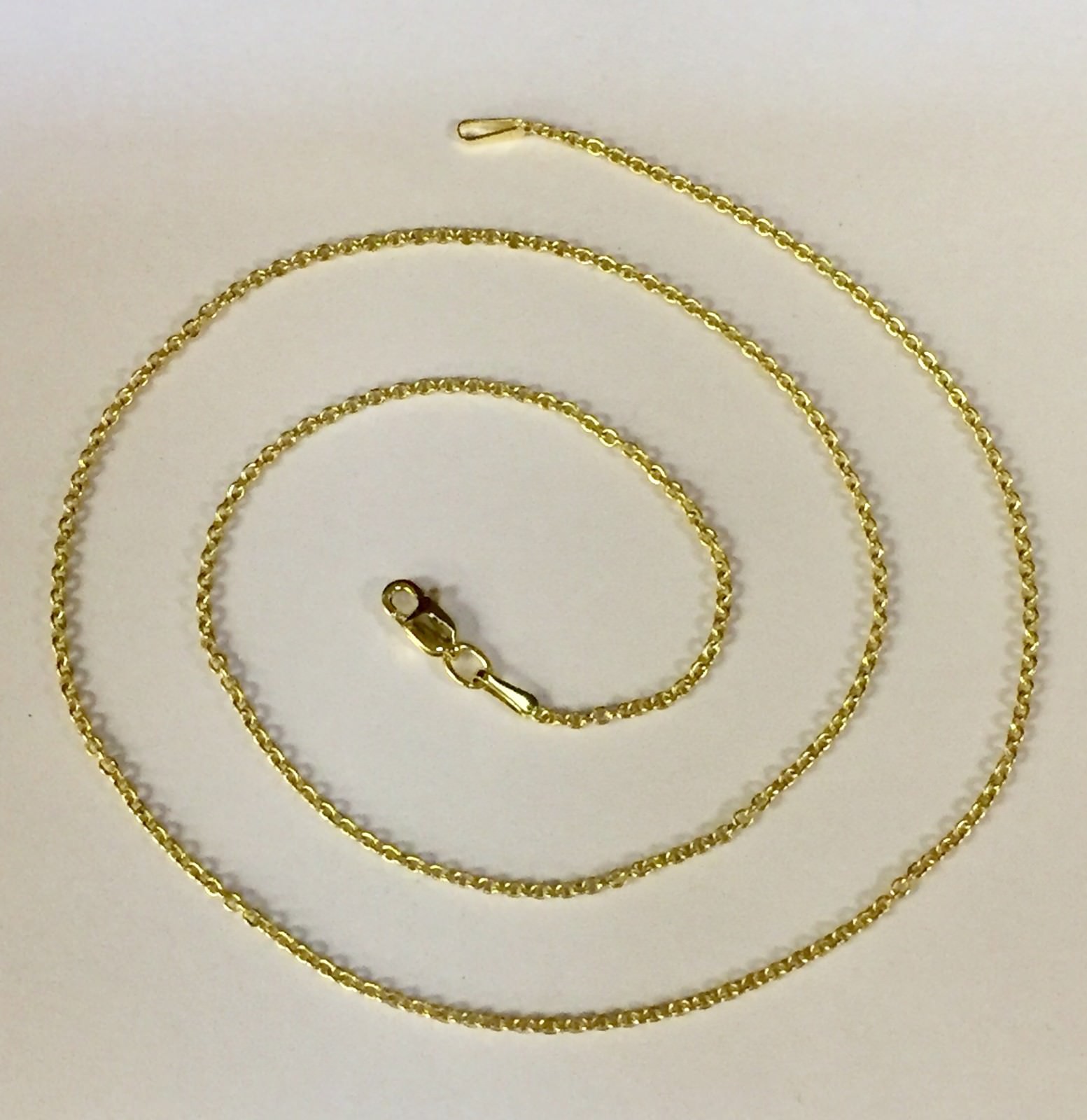 14k Yellow Gold Cable Link Pendant Chain/Necklace 18″ 1.5 mm 1.4 grams RCAB40