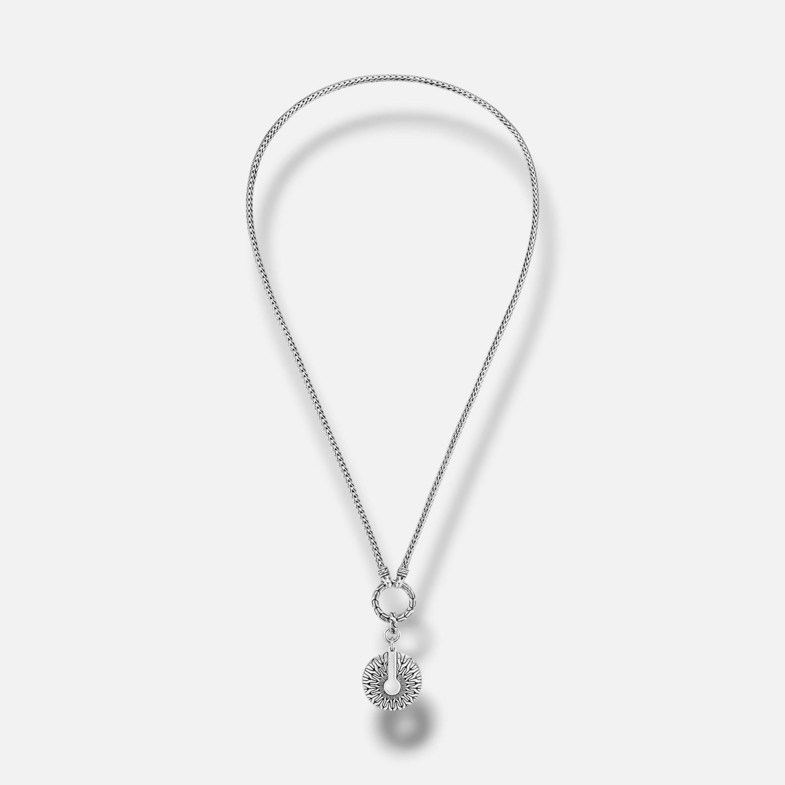 John Hardy Womens 925 Sterling Silver Classic Chain Radial Amulet Neckalce