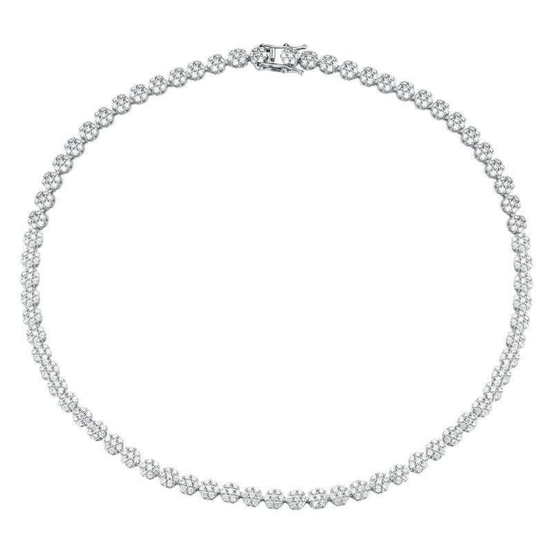 D/VVS1 Plum Blossom Moissanite Necklace 925 Sterling Silver Pass Test for Women