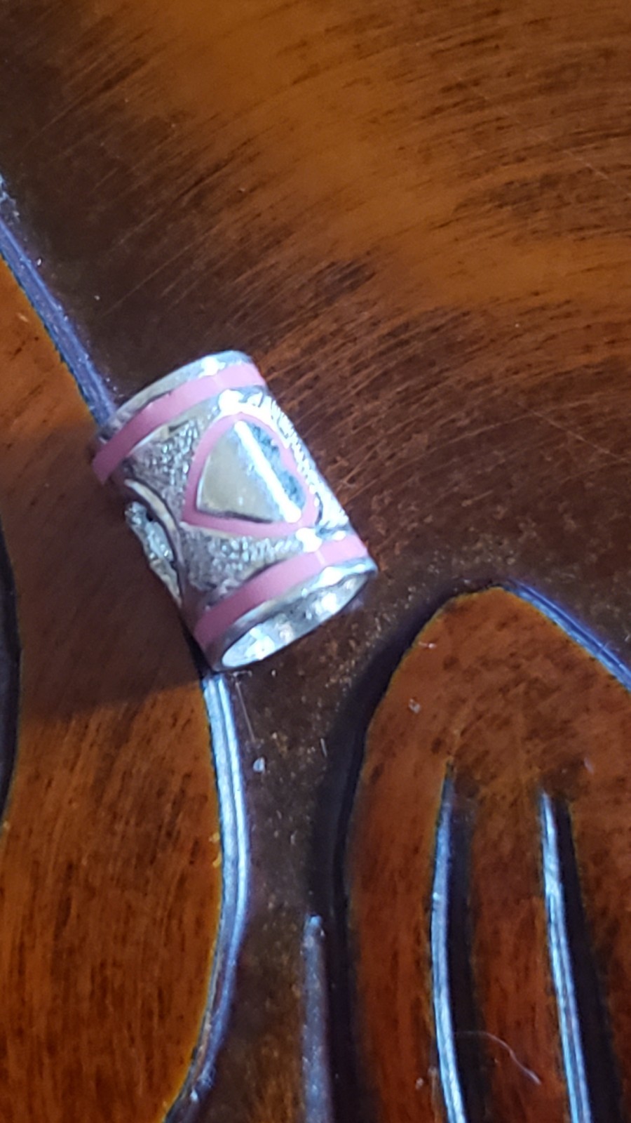 Hawaiian Baby Silver Initial Pendant Enamel Heart 8mm X 6mm Slide Blue Or Pink