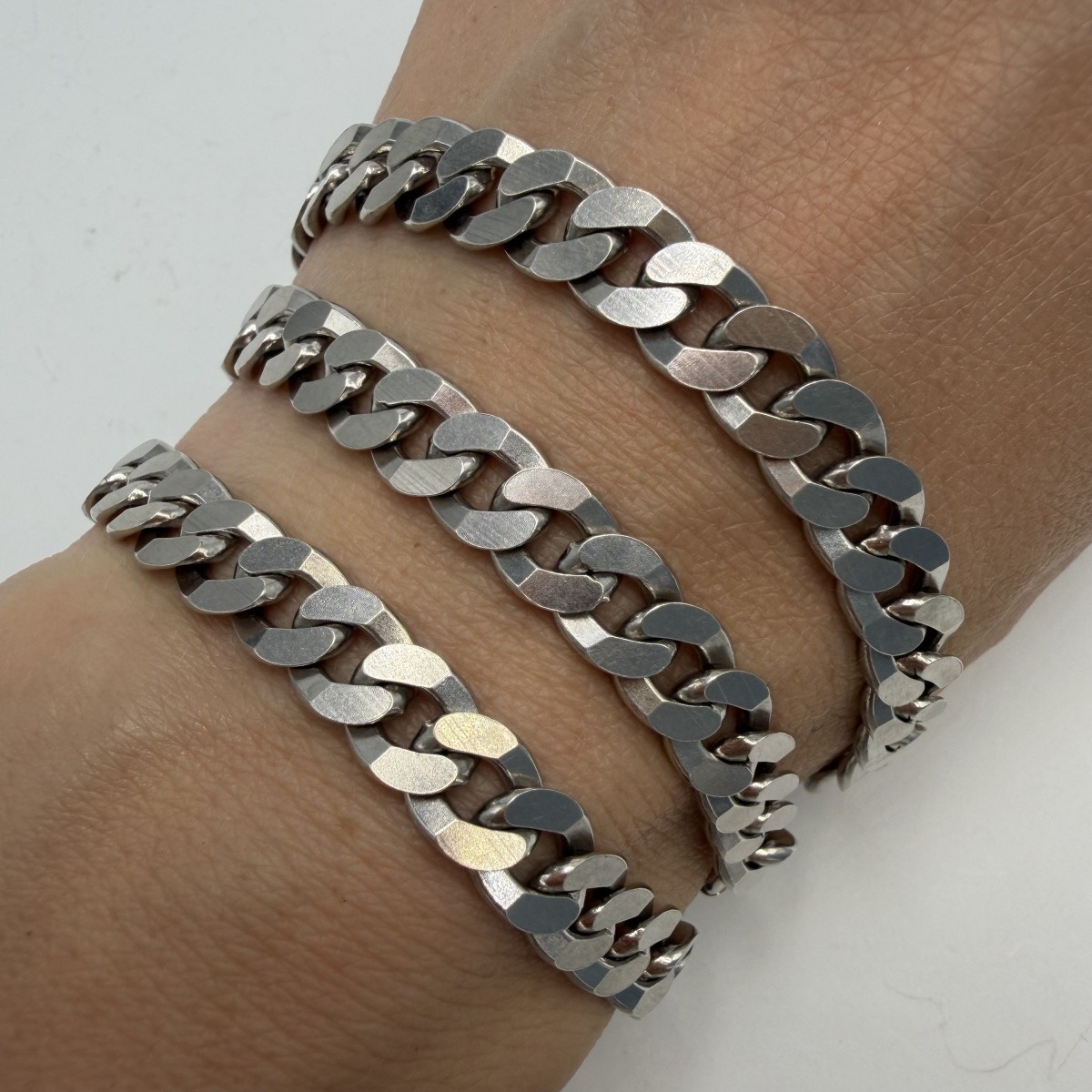 Vintage 925 Sterling Silver Cuban Curb Chain Necklace 8mm Heavy 57.2g