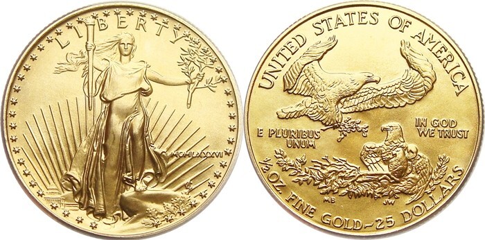 1/2 $25 Gold Eagle .925 Sterling Silver Coin Edge Bezel