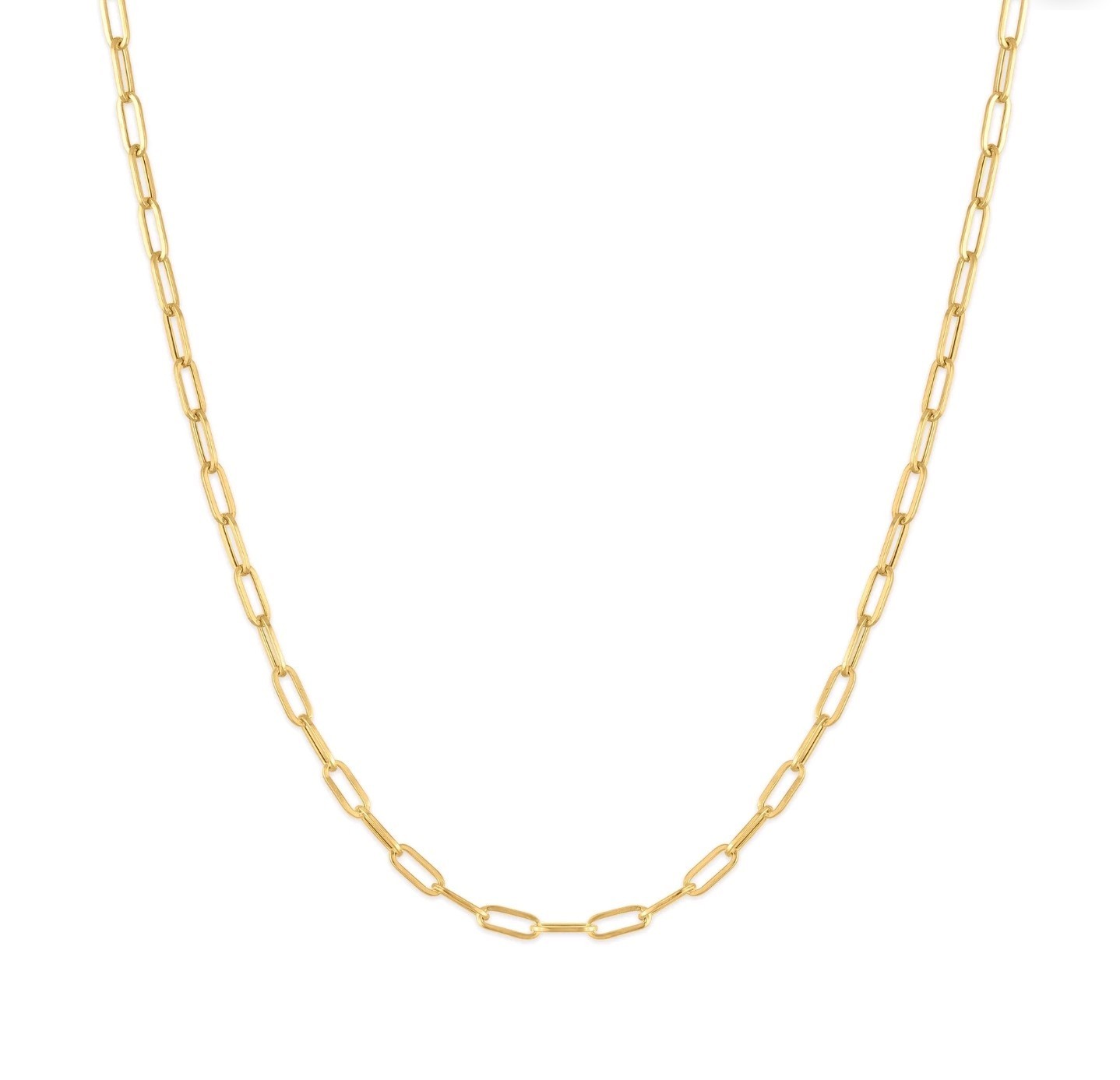 10K Yellow Gold 2.0MM Diamond Cut Baby Paperclip Chain 18″
