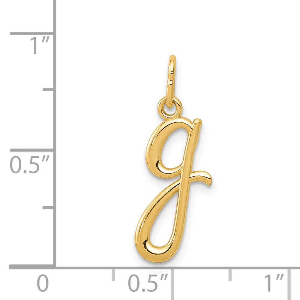 14k Yellow Gold, Claire Collection Mini Lower Case Initial G Charm