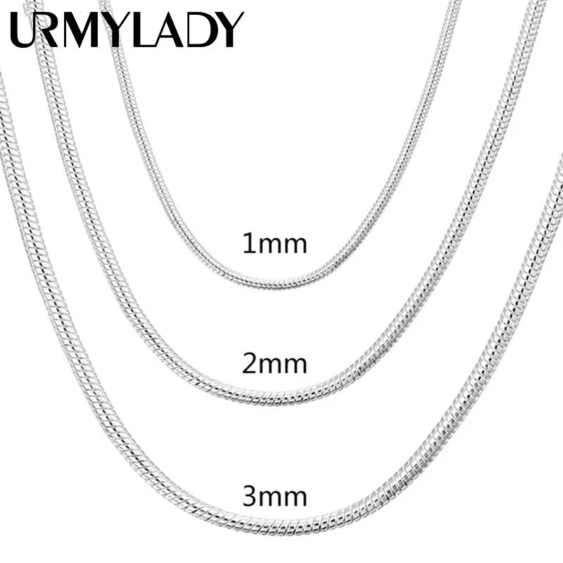 925 Sterling Silver Snake Chain Necklace Shiny 925 Stamp Non-Tarnish Brand New